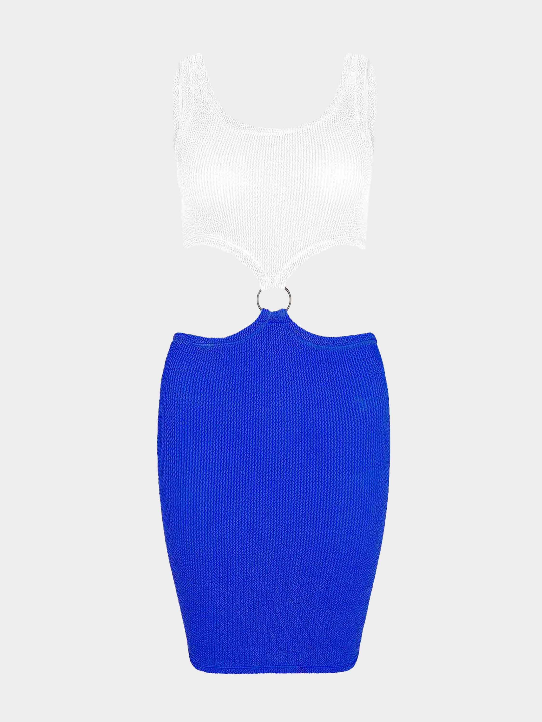 Pretty Woman Dress - White/Royal Blue