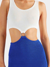 Pretty Woman Dress - White/Royal Blue