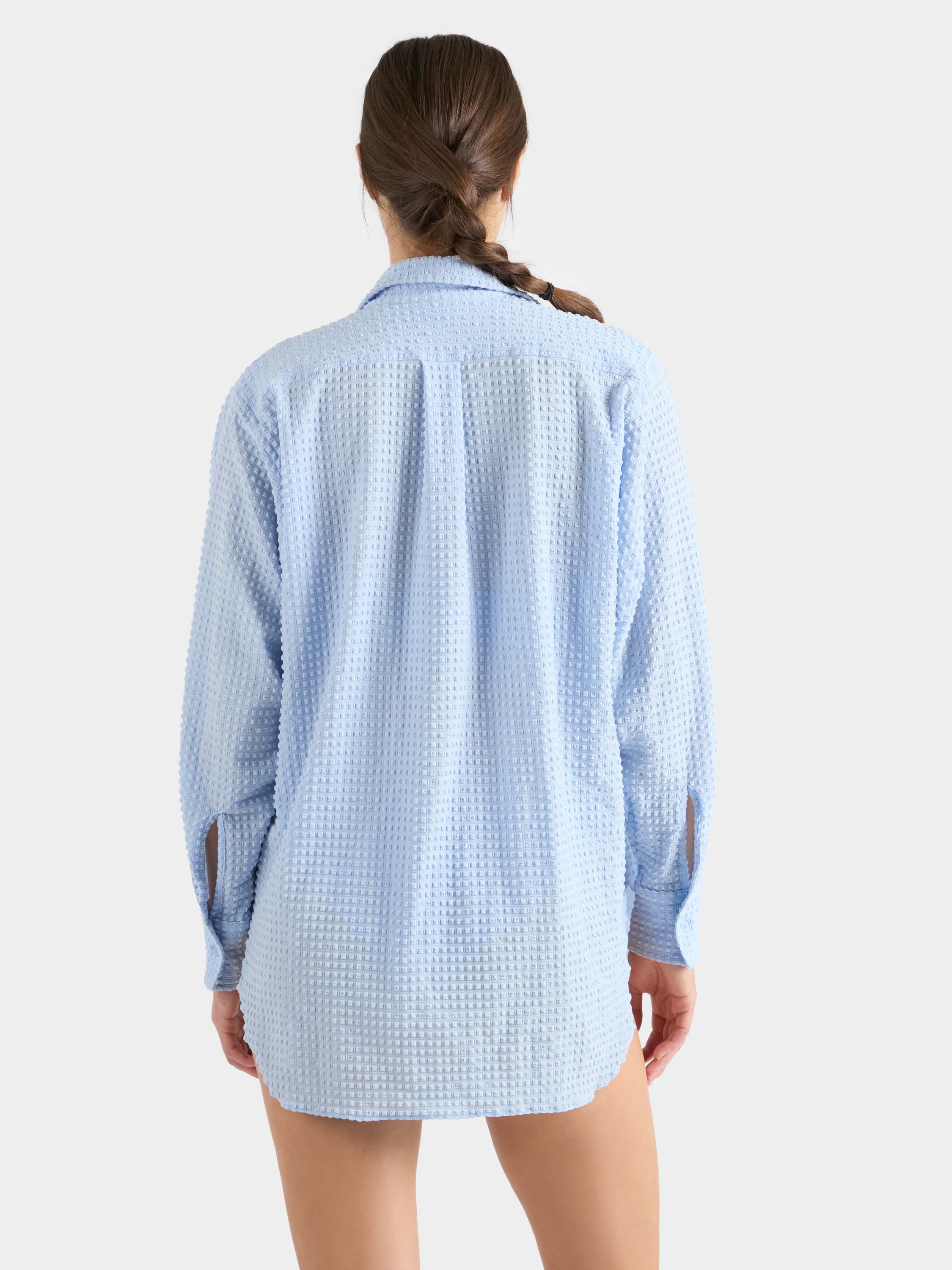 Resort Shirt - Seersucker Light Cornflower