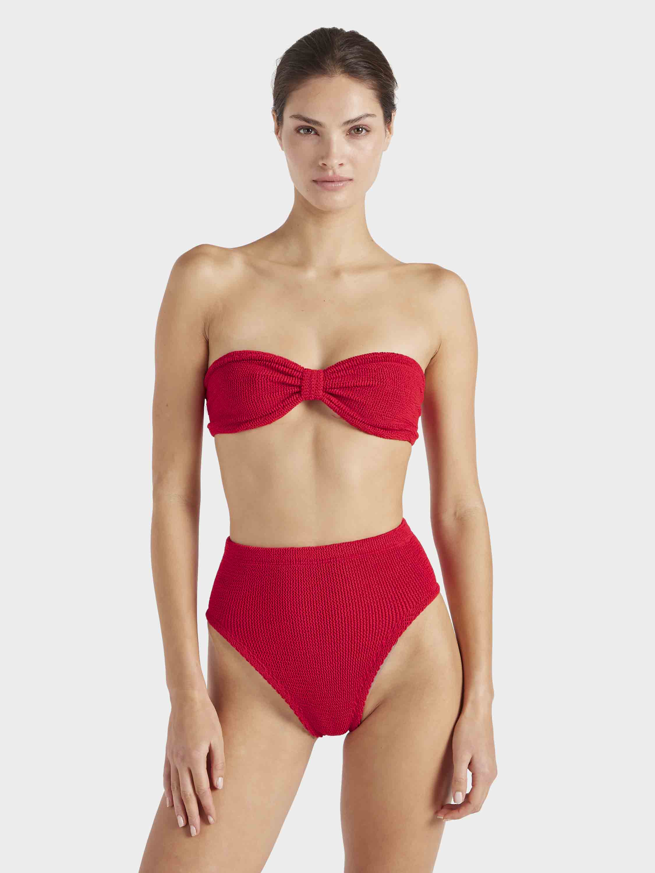 High Waist Bikini Bottom - Red