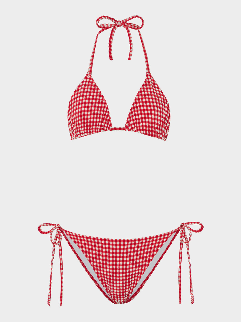 Gingham Seersucker Sabrina Bikini Red Gingham