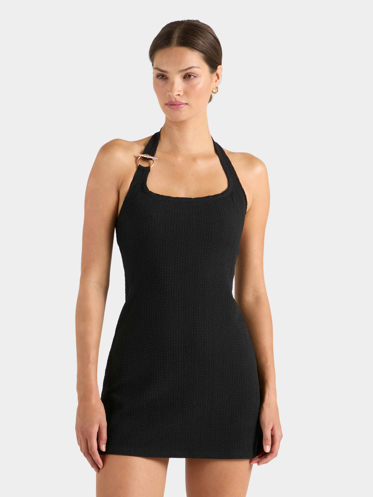 Sandy T Bar Mini Dress - Black
