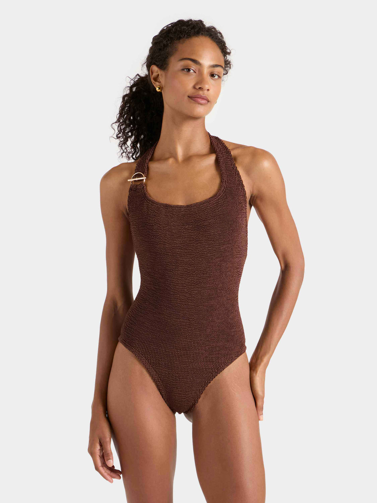 Sandy T Bar Swim - Metallic Chocolate