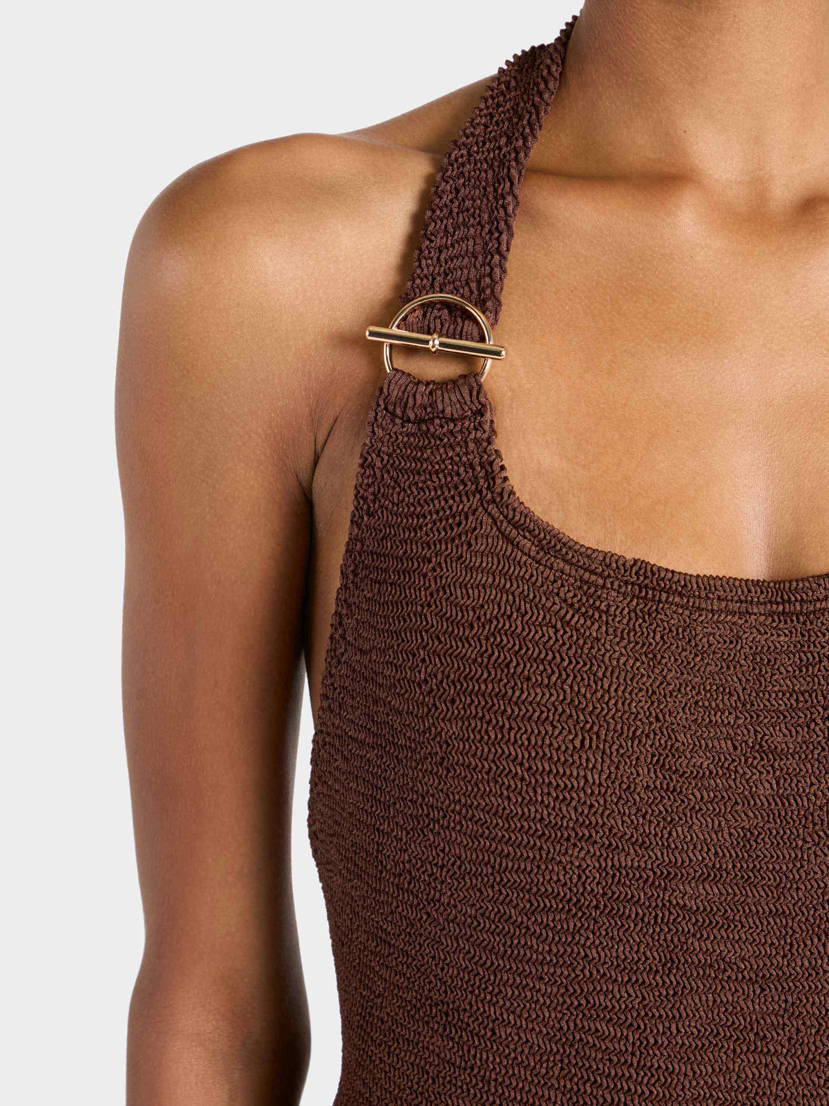 Sandy T Bar Swim - Metallic Chocolate