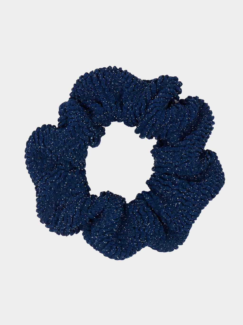 Scrunchie Lurex Navy Silver