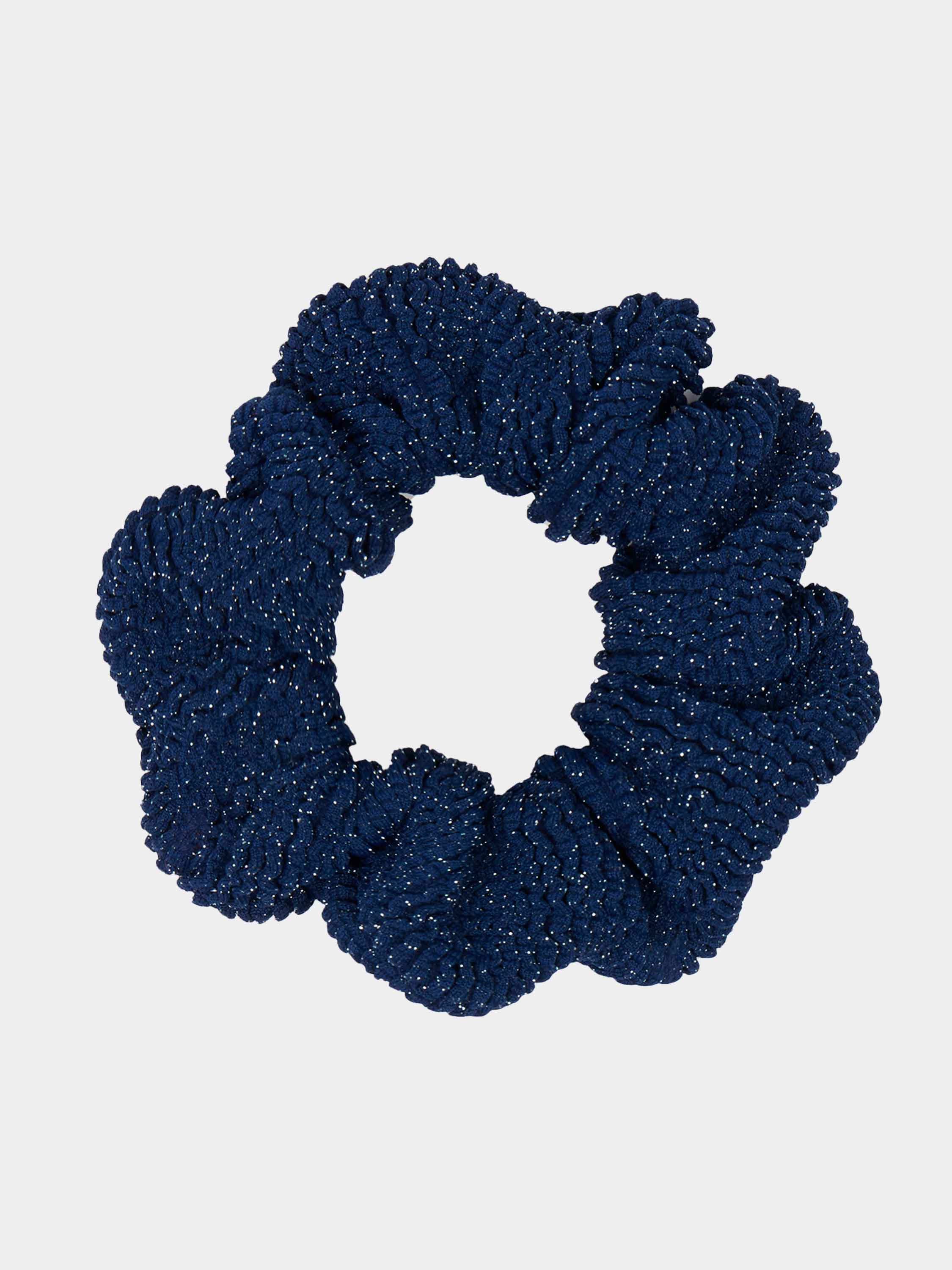 Scrunchie Lurex - Navy/Silver