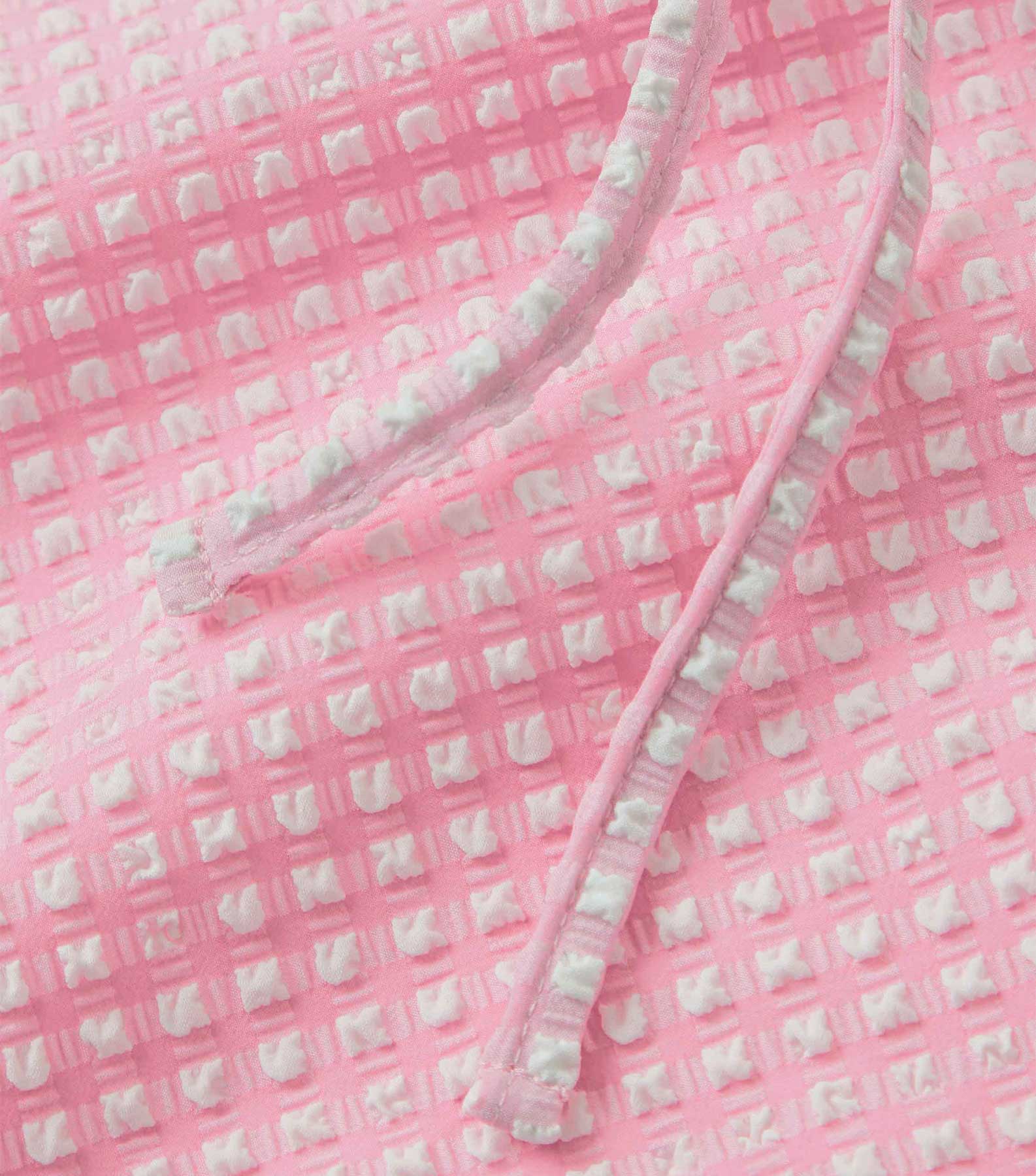 Gingham Seersucker Scrunchie - Milkshake Gingham