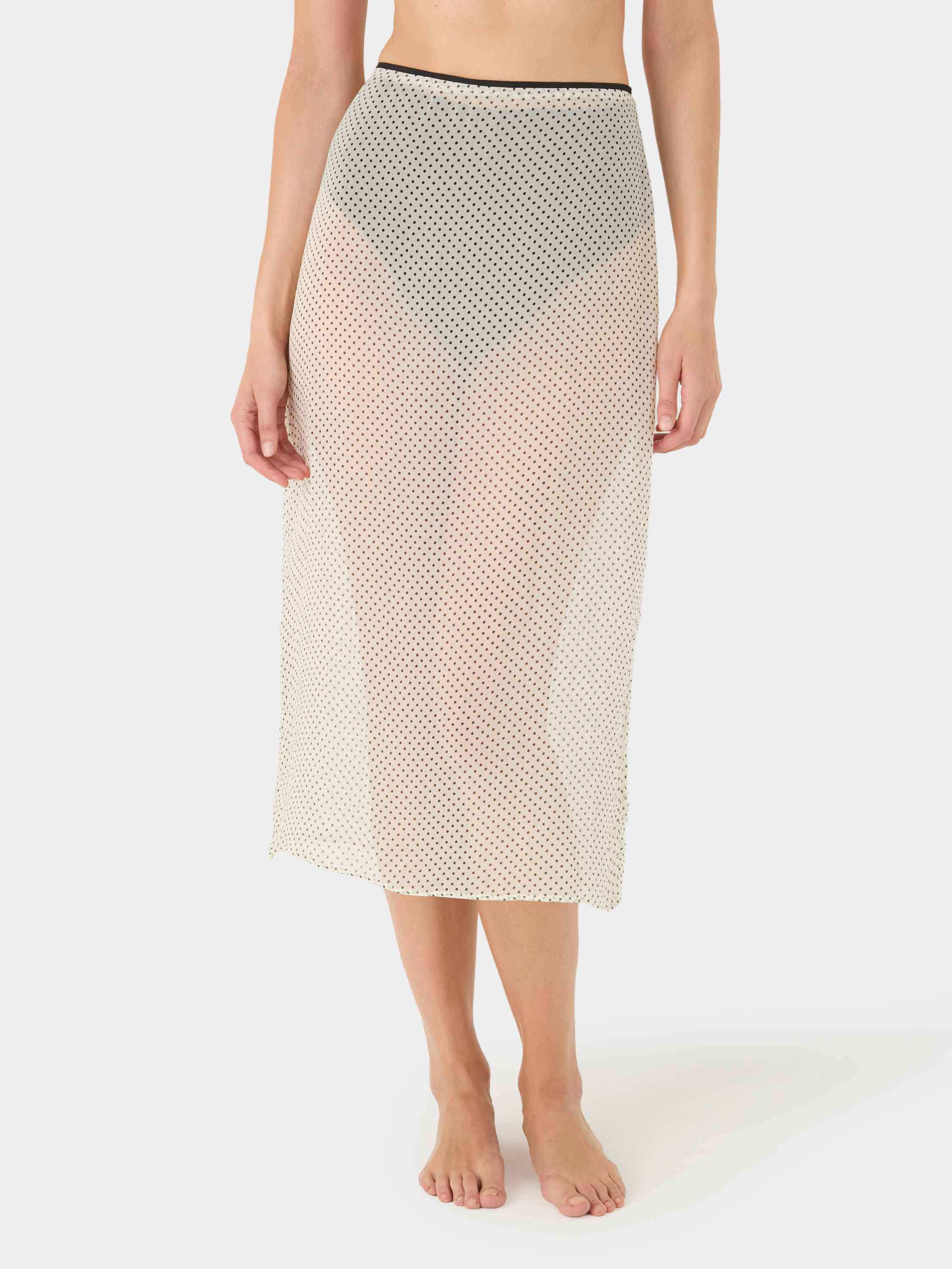 Sheer Skirt - Vanilla polka-dot