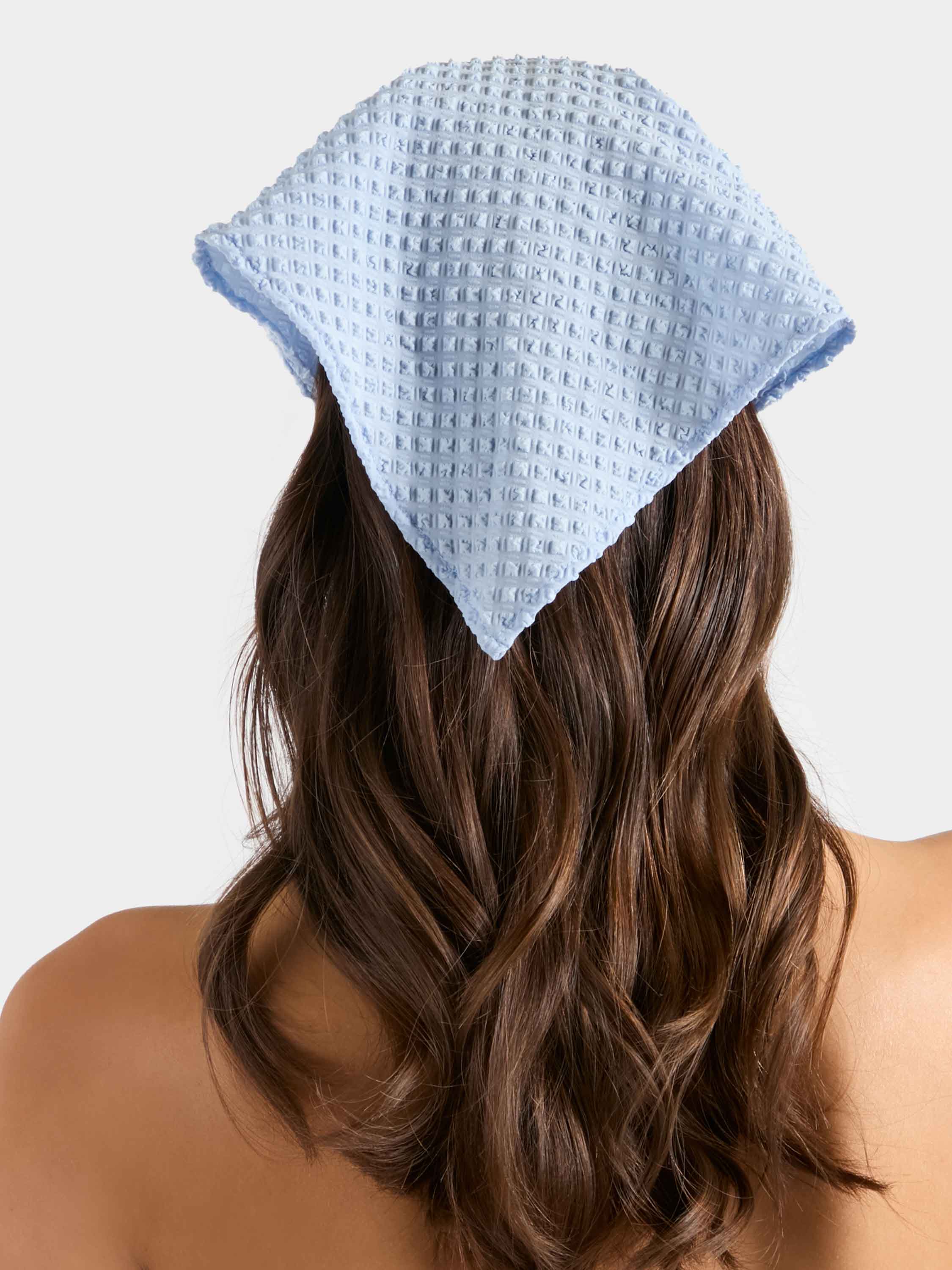 Sofia Headscarf - Seersucker Light Cornflower