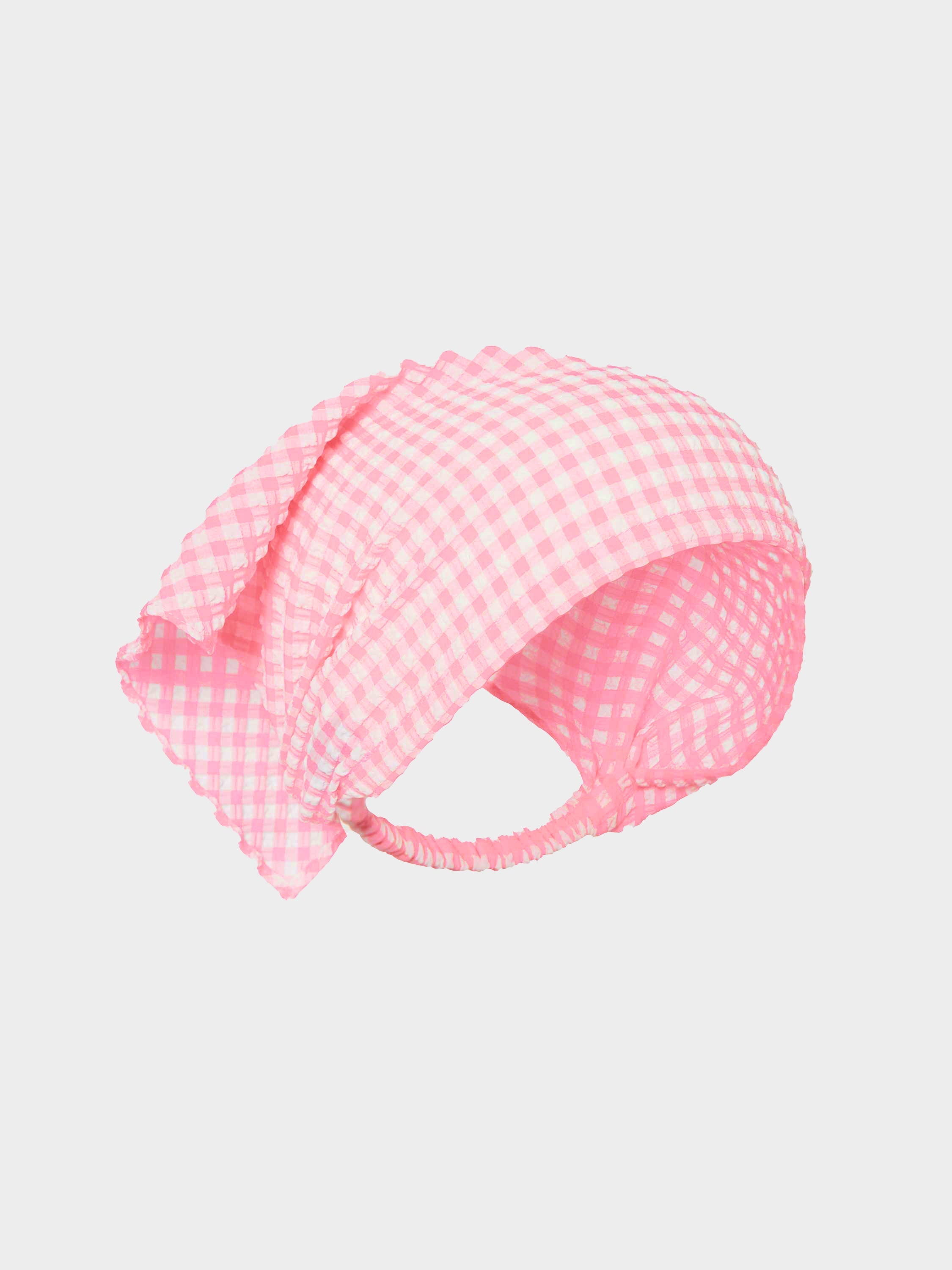 Sofia Gingham Headscarf - Milkshake Gingham