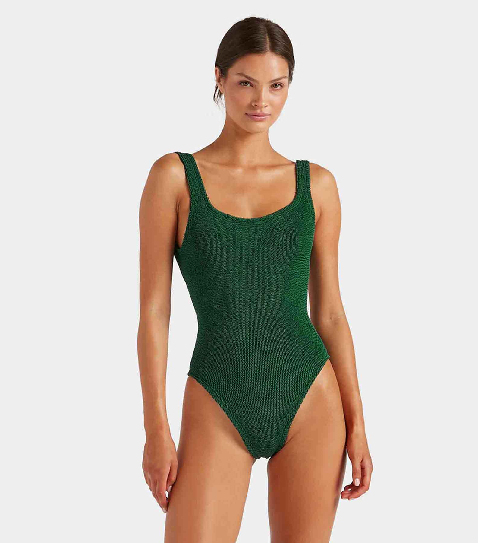 Square Neck Swim - Metallic Forest Green