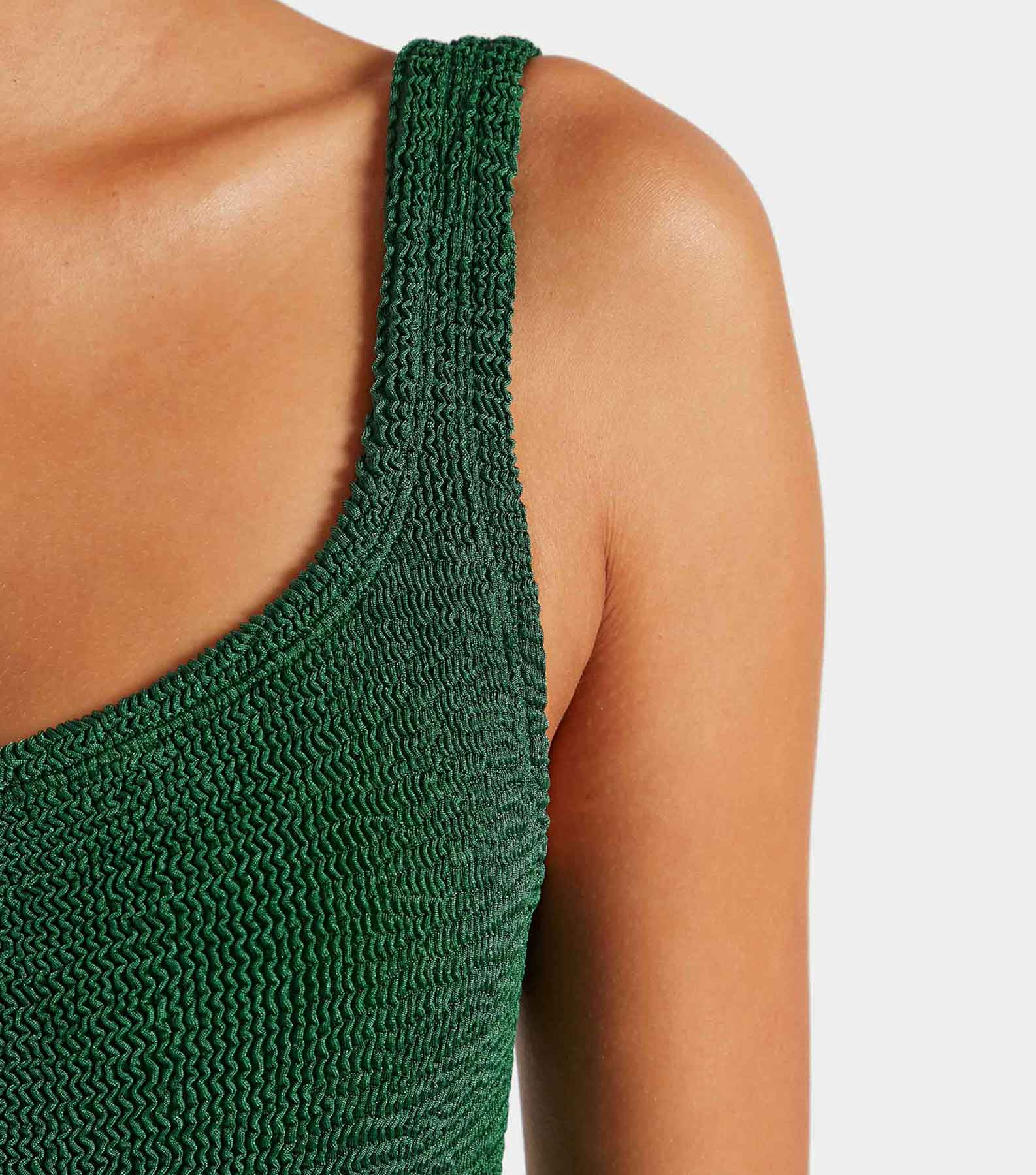 Square Neck Swim - Metallic Forest Green