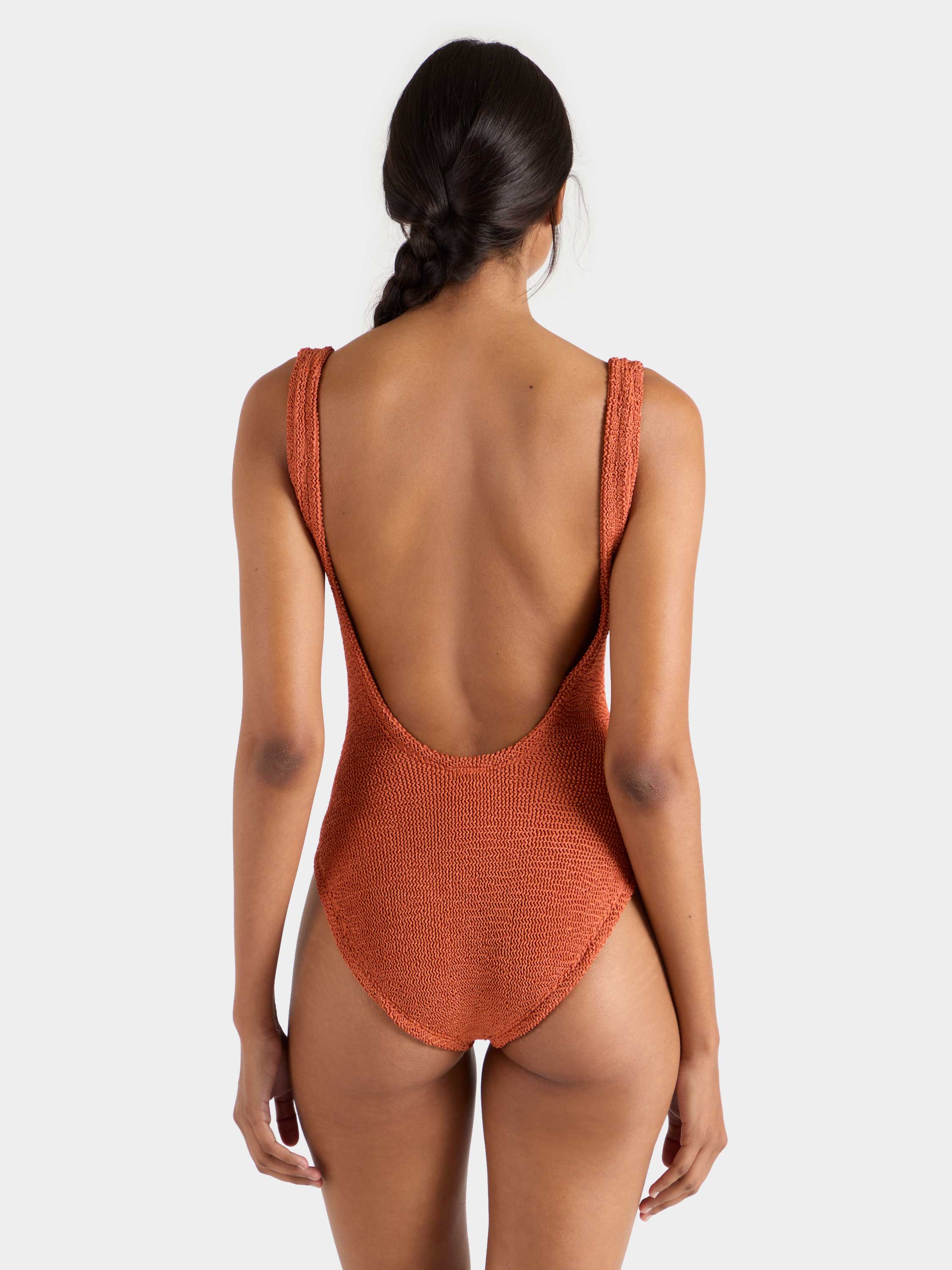 Square Neck Swim - Metallic Terracotta