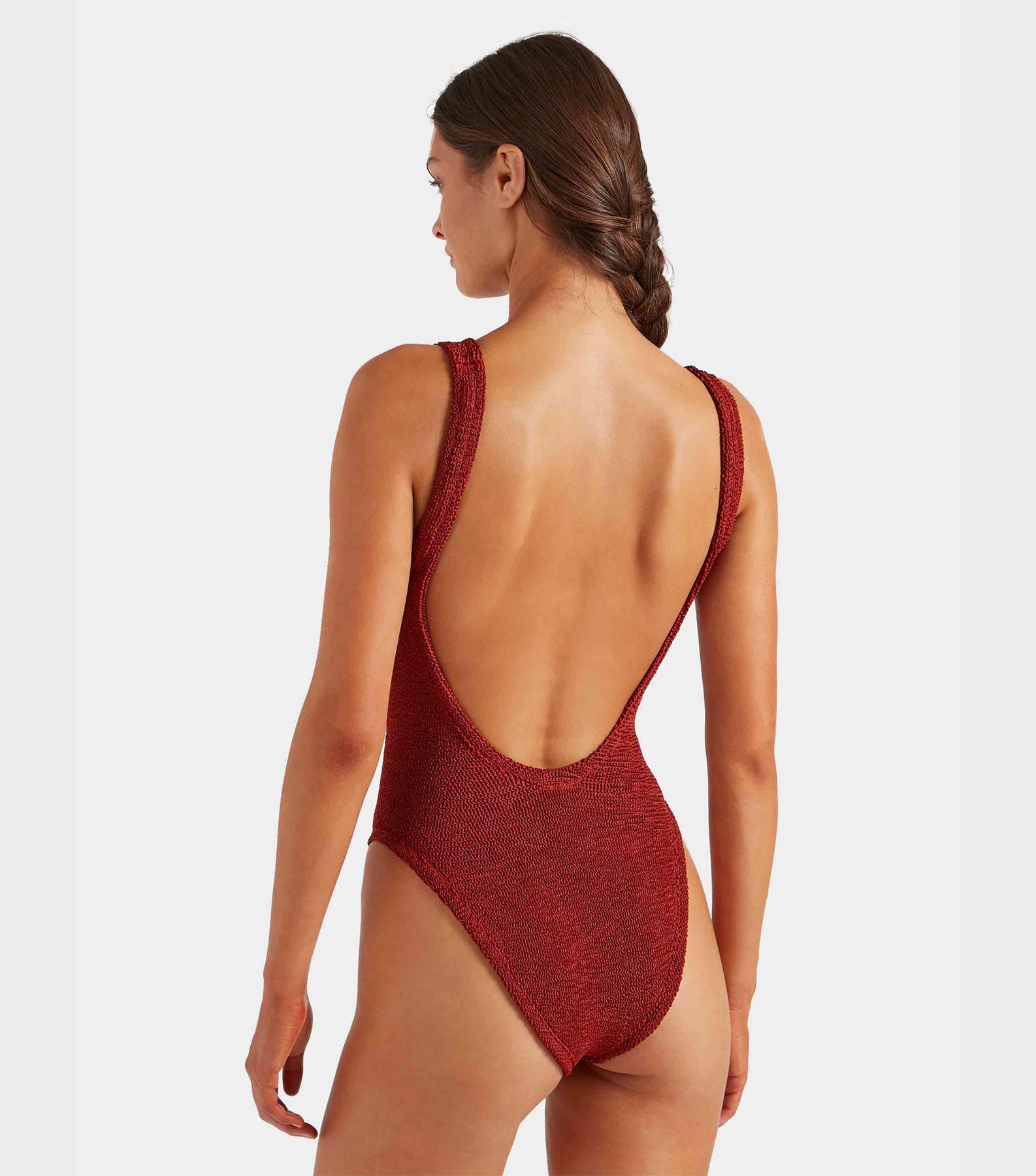 Square Neck Swim - Metallic Chestnut
