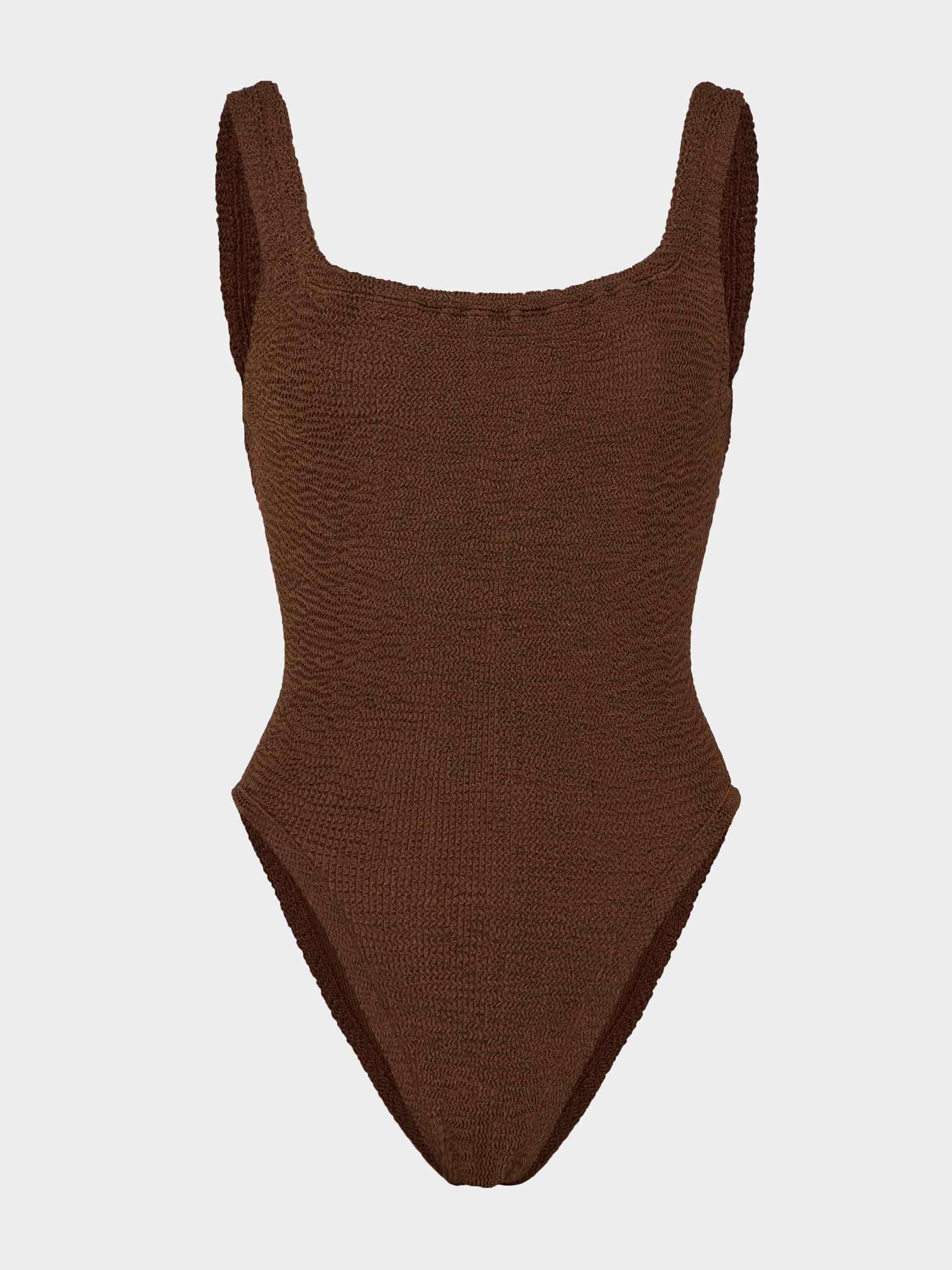 Square Neck Swim - Metallic Chocolate