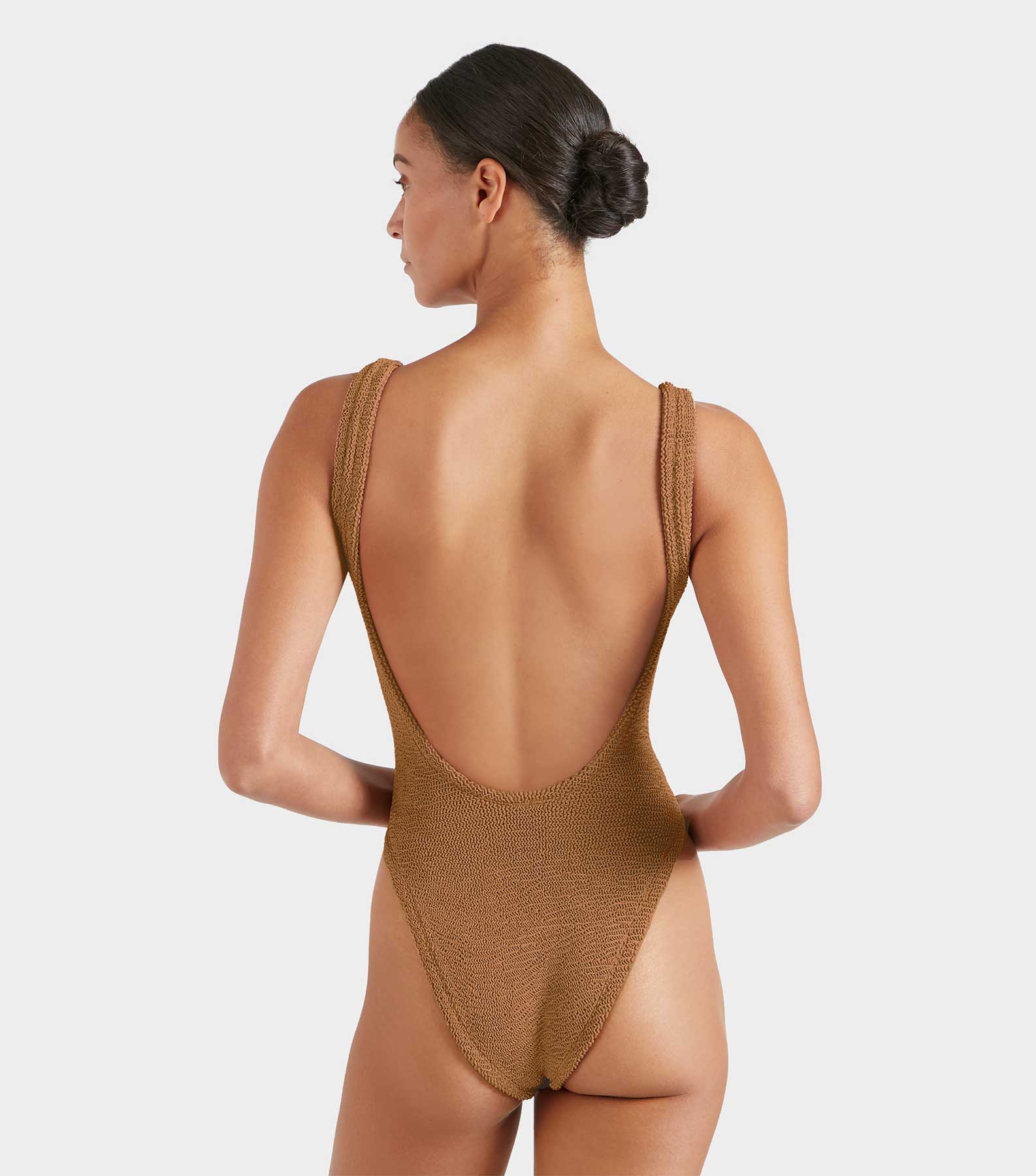 Square Neck Swim - Metallic Cocoa