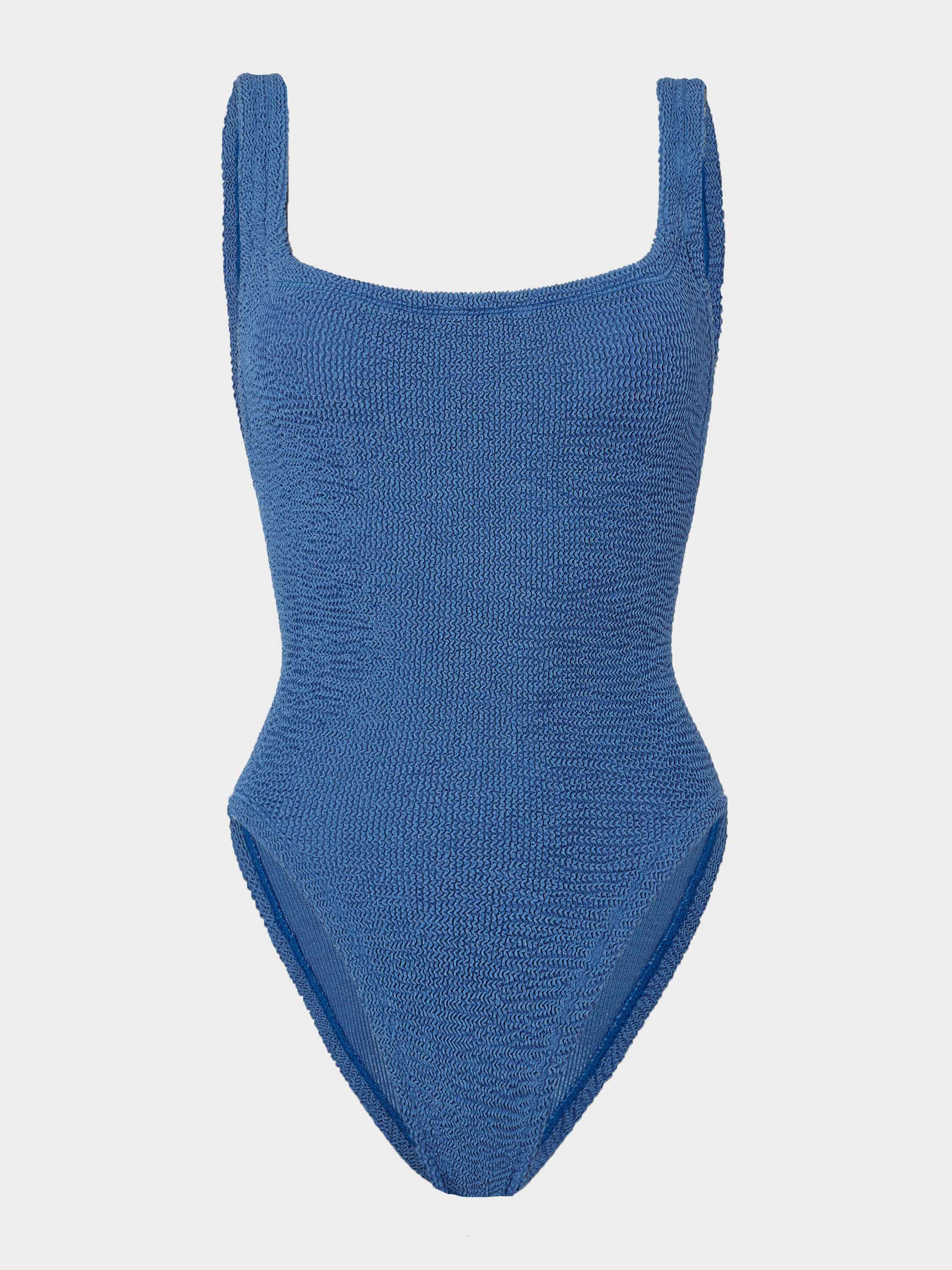Square Neck Swim Metallic Denim