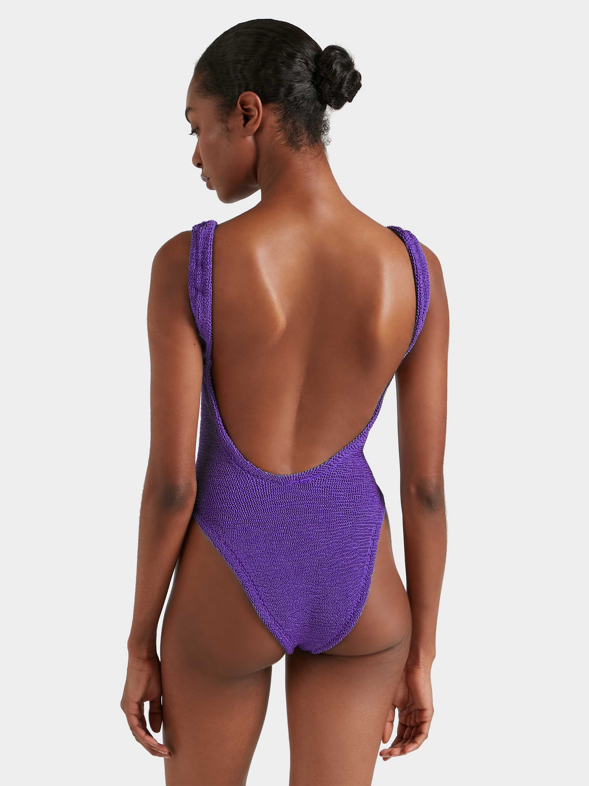 Square Neck Swim - Metallic Purple Magic
