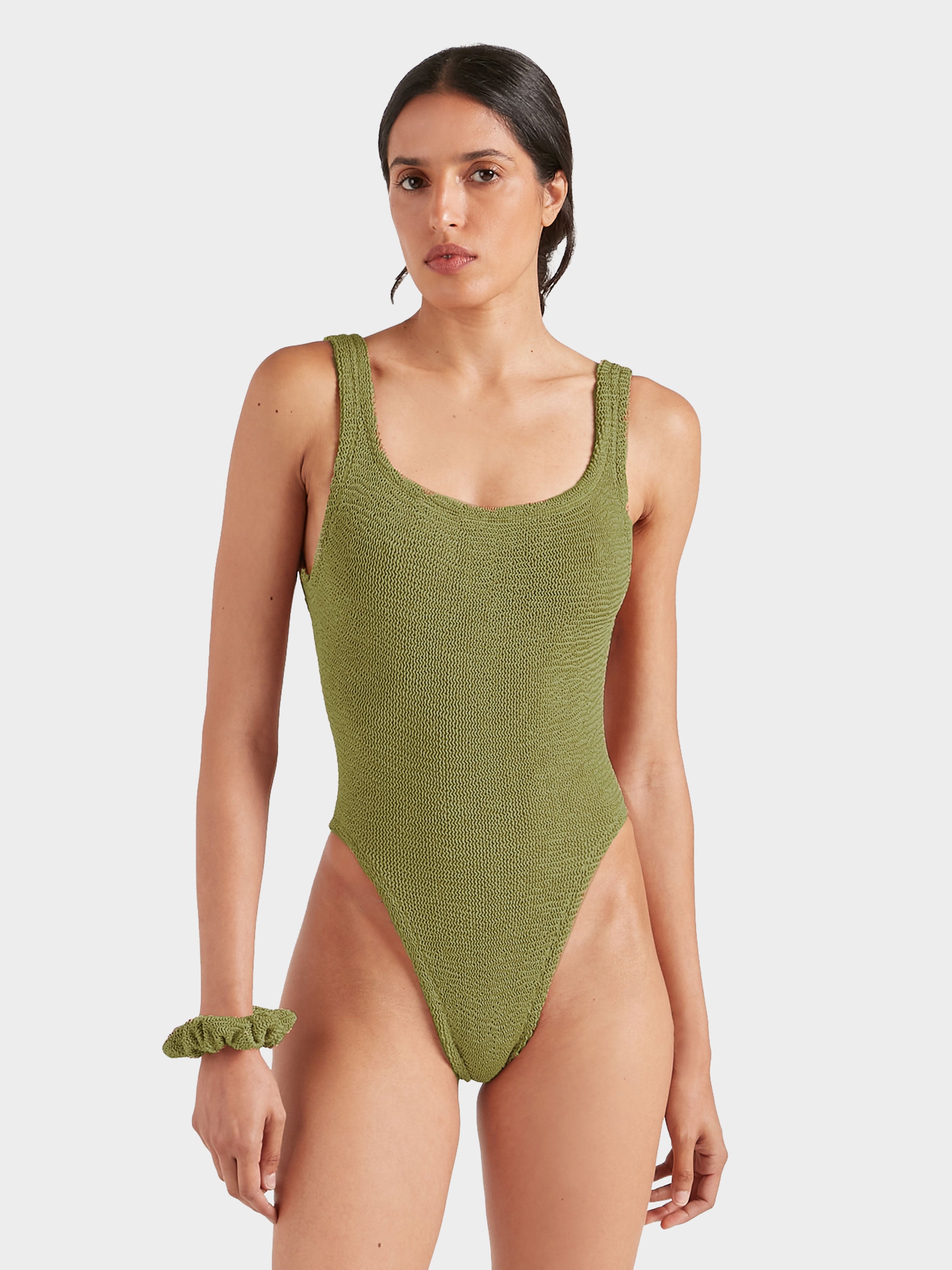 Square Neck Swim - Metallic Moss