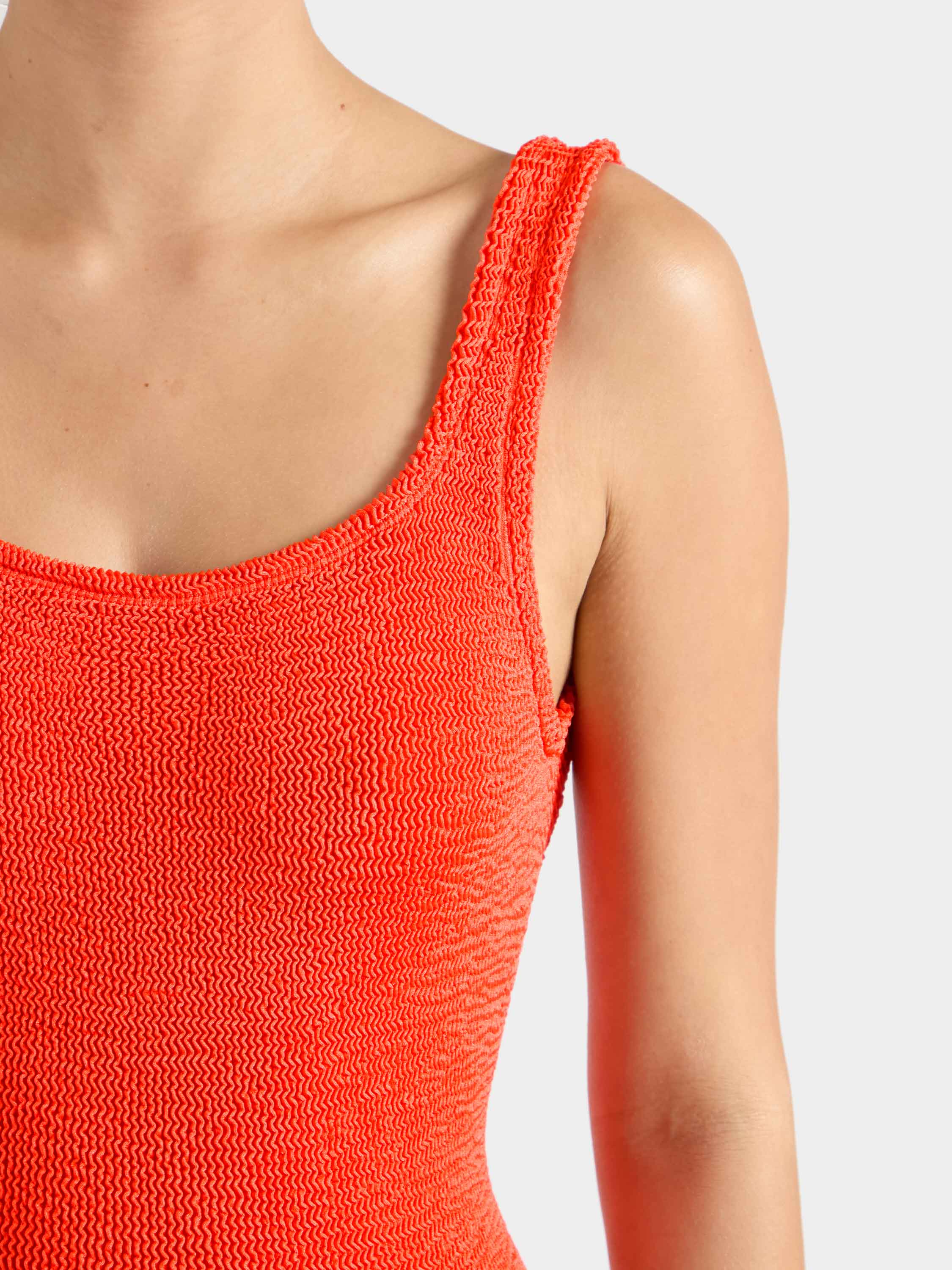 Square Neck Swim - Metallic Tangerine