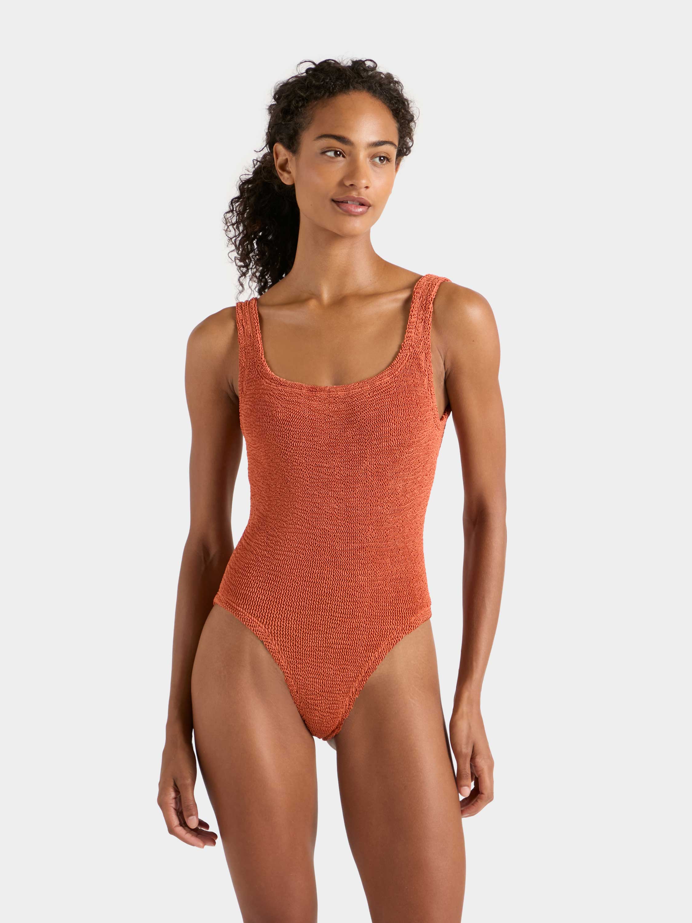 Square Neck Swim - Metallic Terracotta