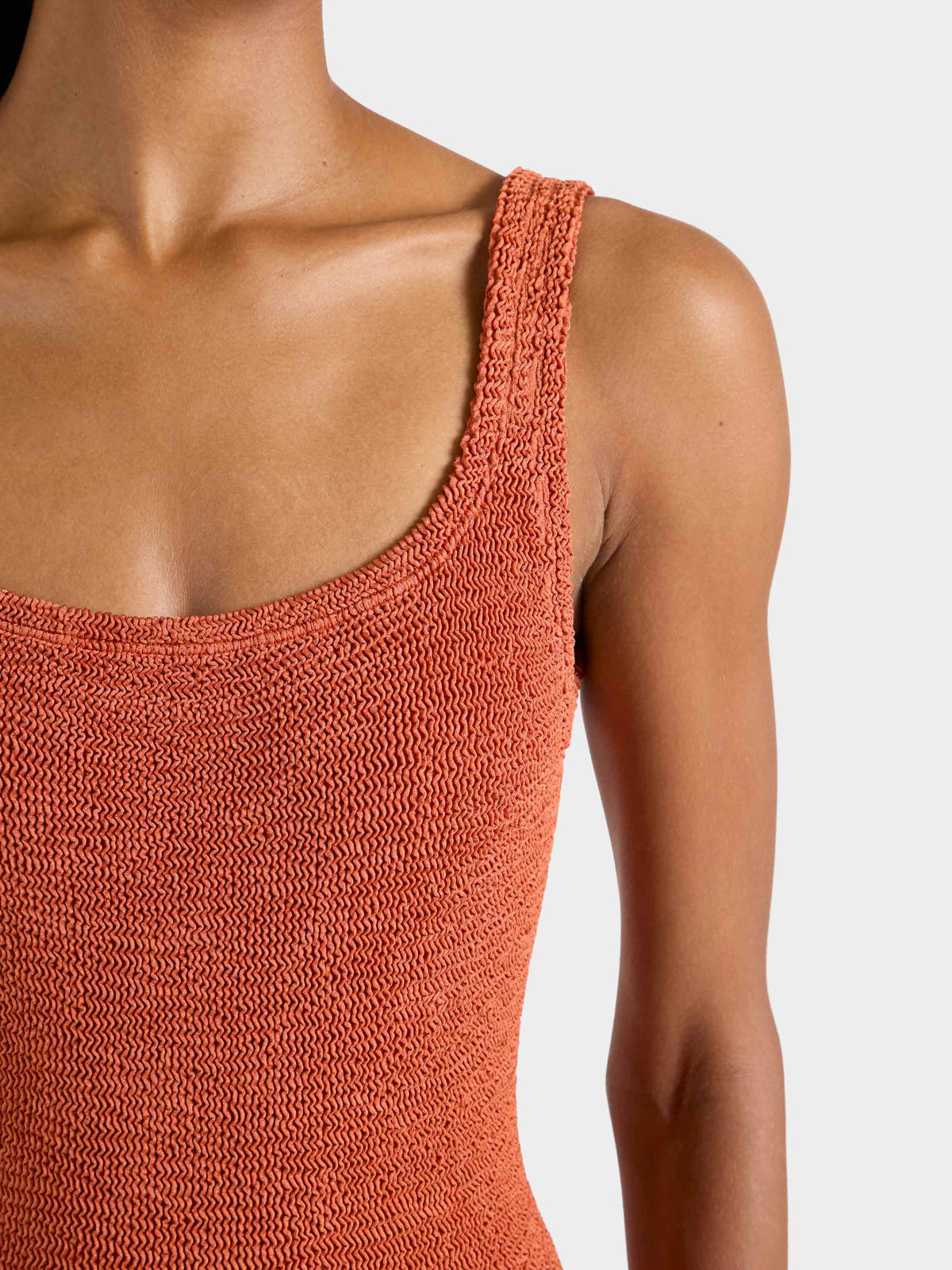Square Neck Swim - Metallic Terracotta