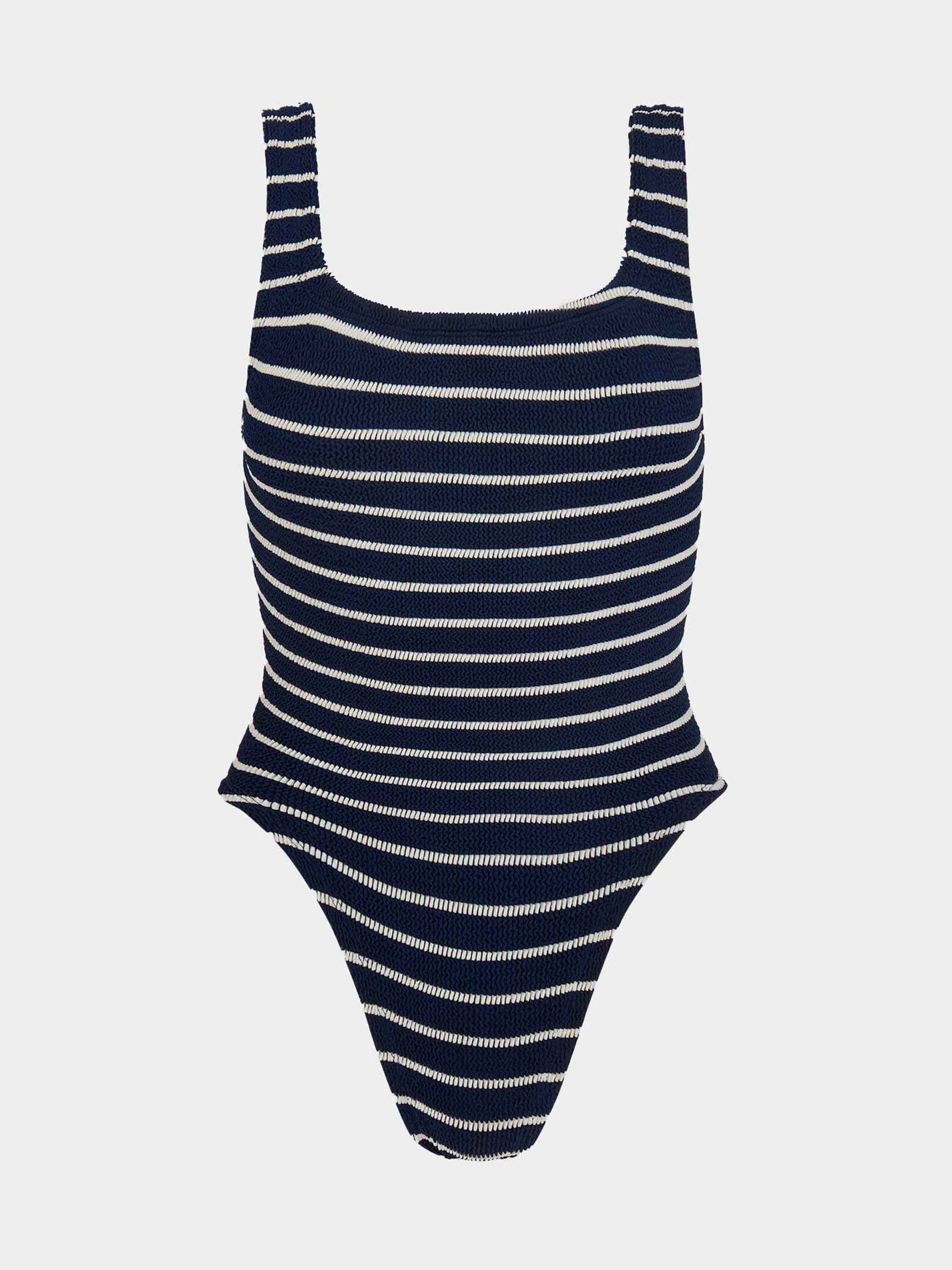 Square Neck Swim - Navy/White Stripe
