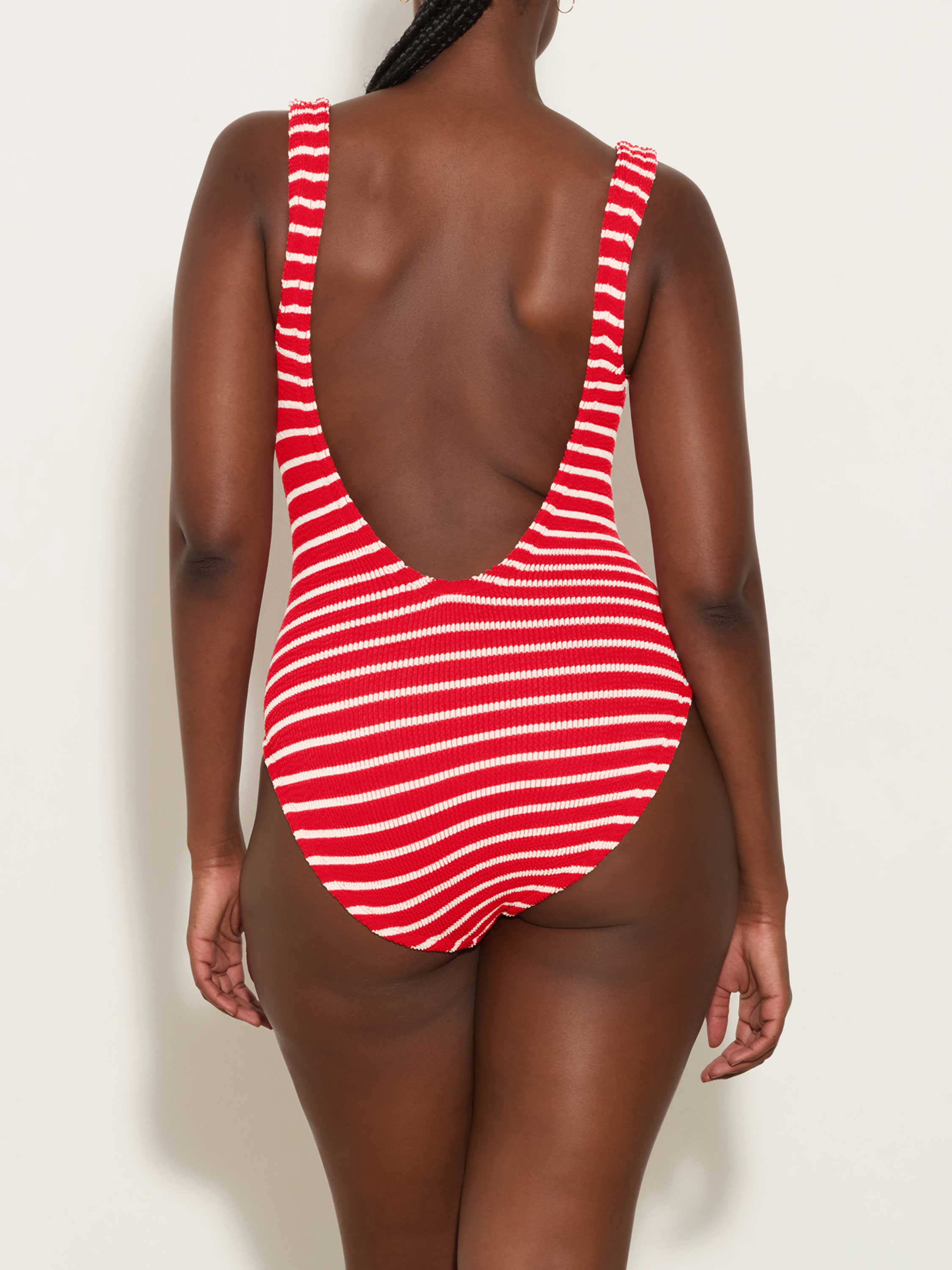 Square Neck Swim - Red/White Stripe