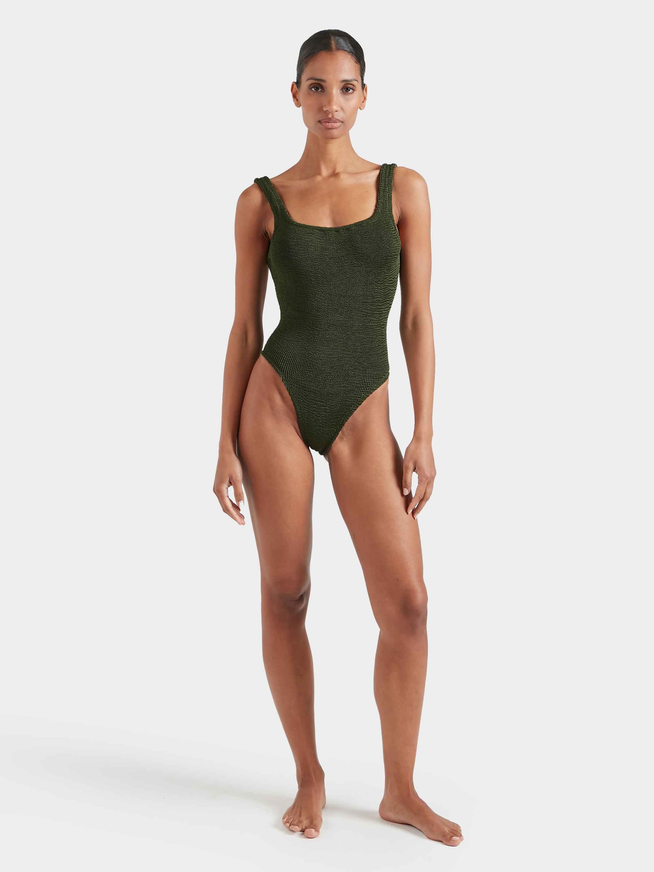 Square Neck Swim - Metallic Khaki