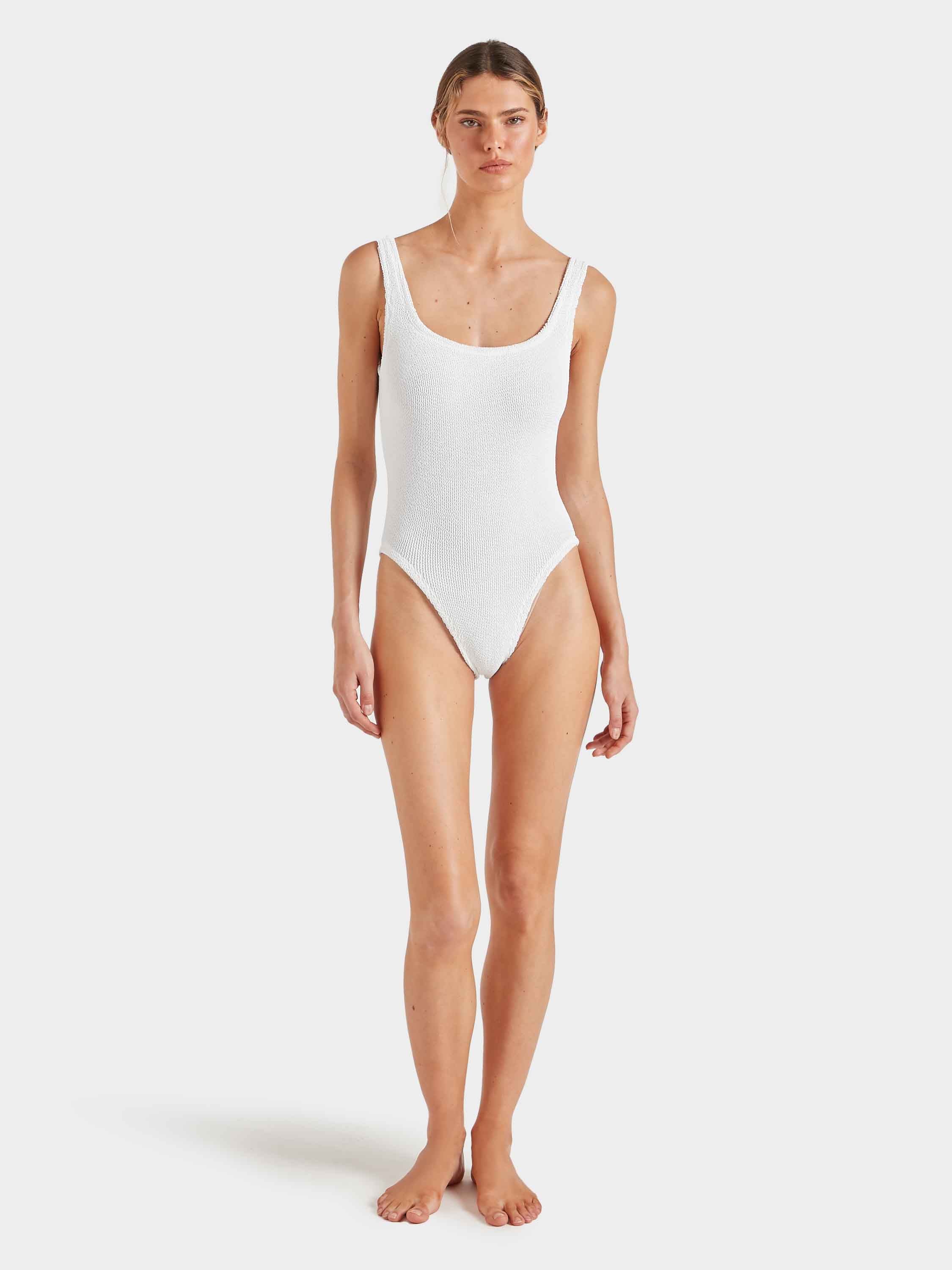 Square Neck Swim - White