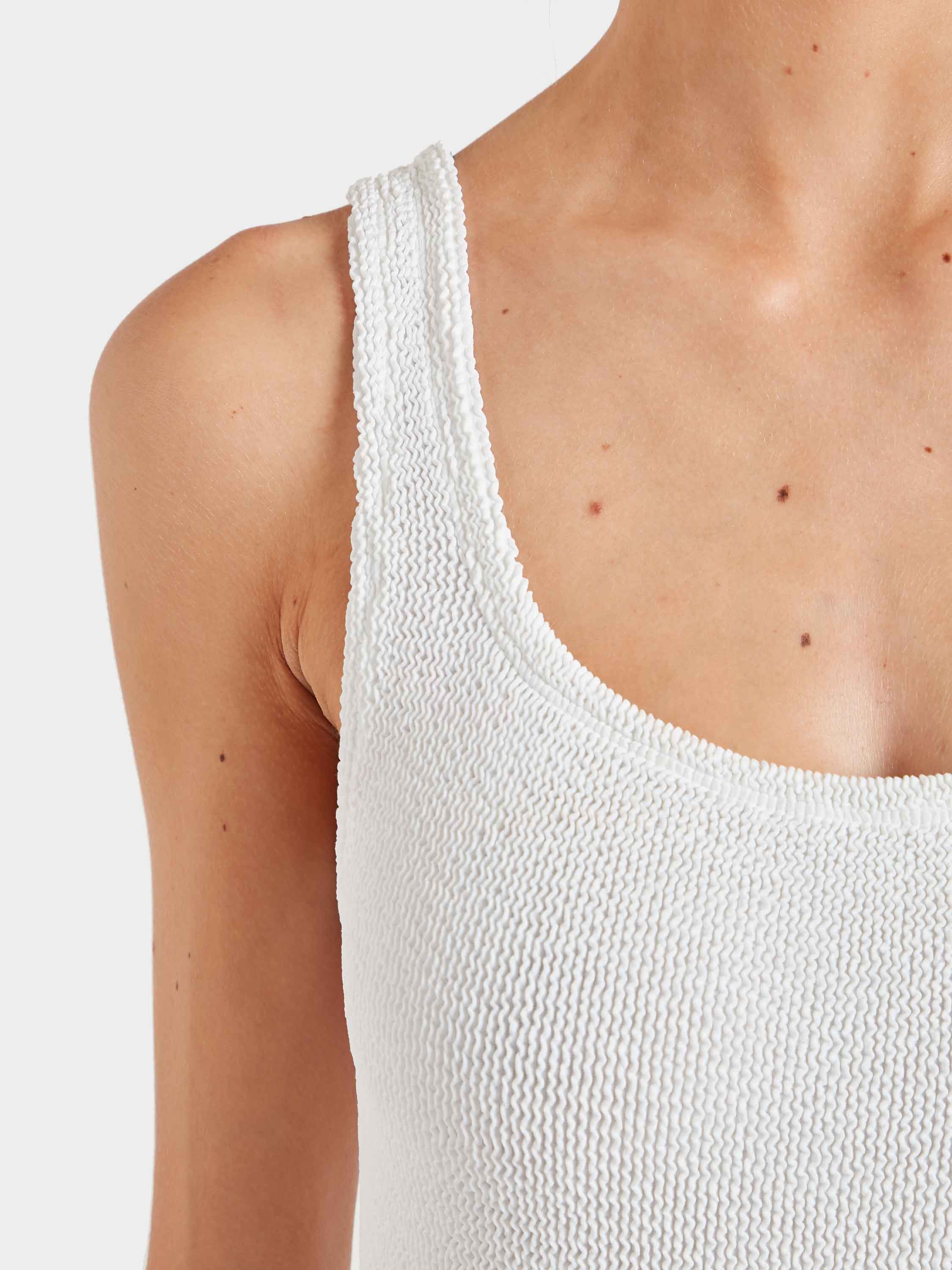 Square Neck Swim - White