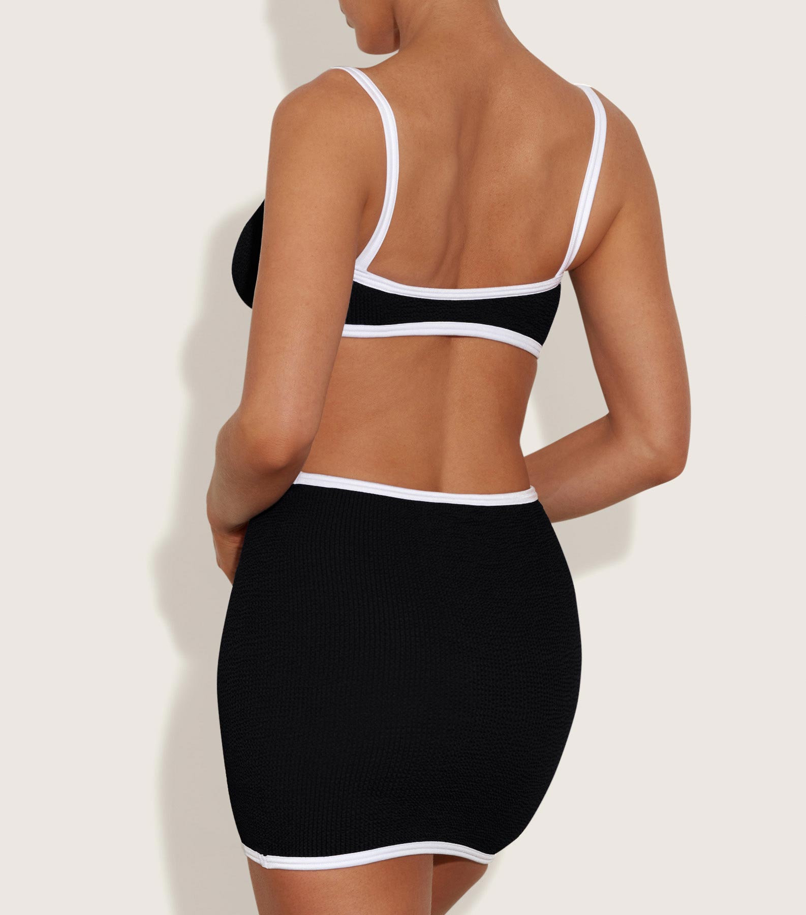 Devyn Swimskirt/Tube Top - Black/White