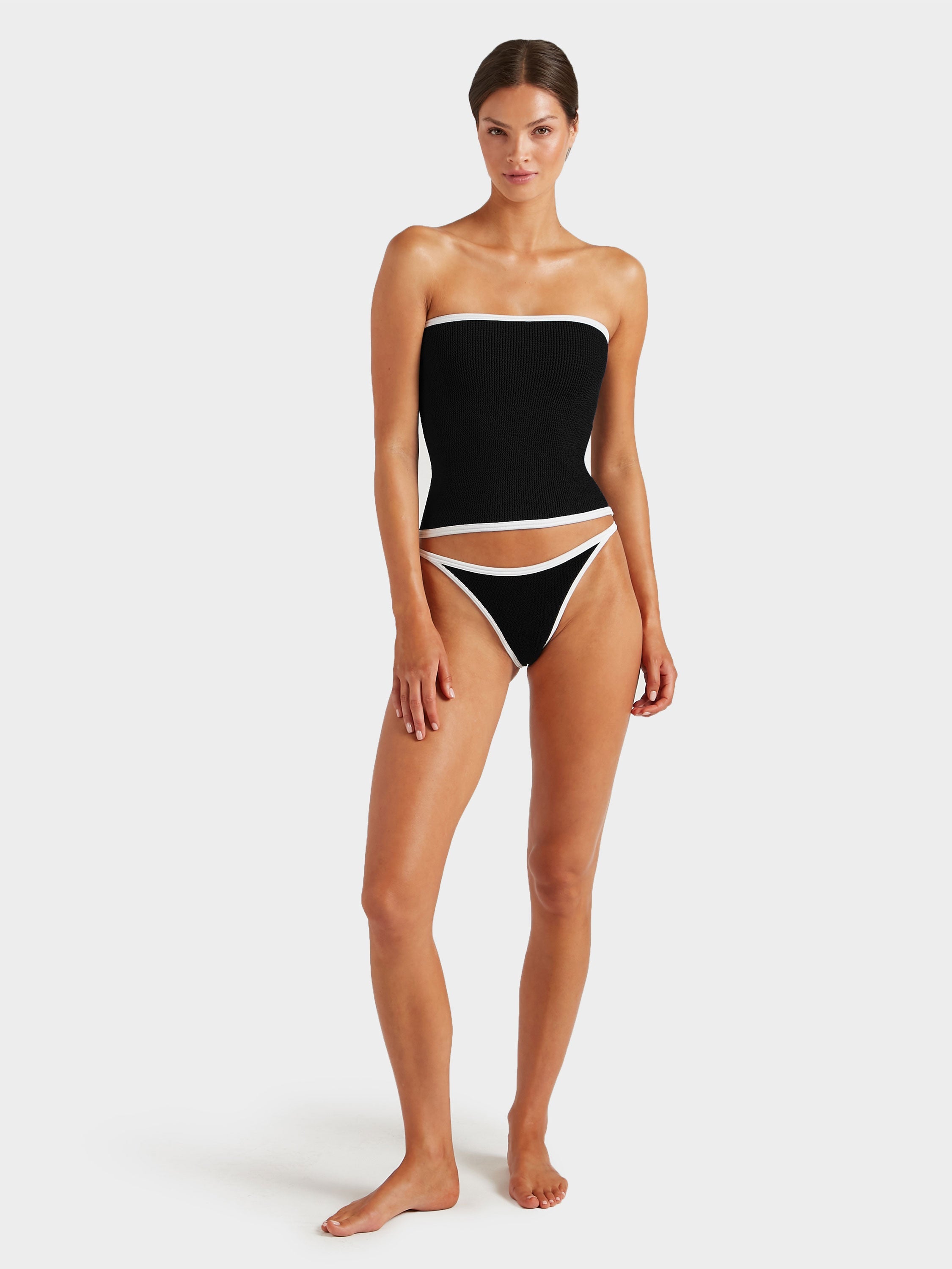 Devyn Swimskirt/Tube Top - Black/White