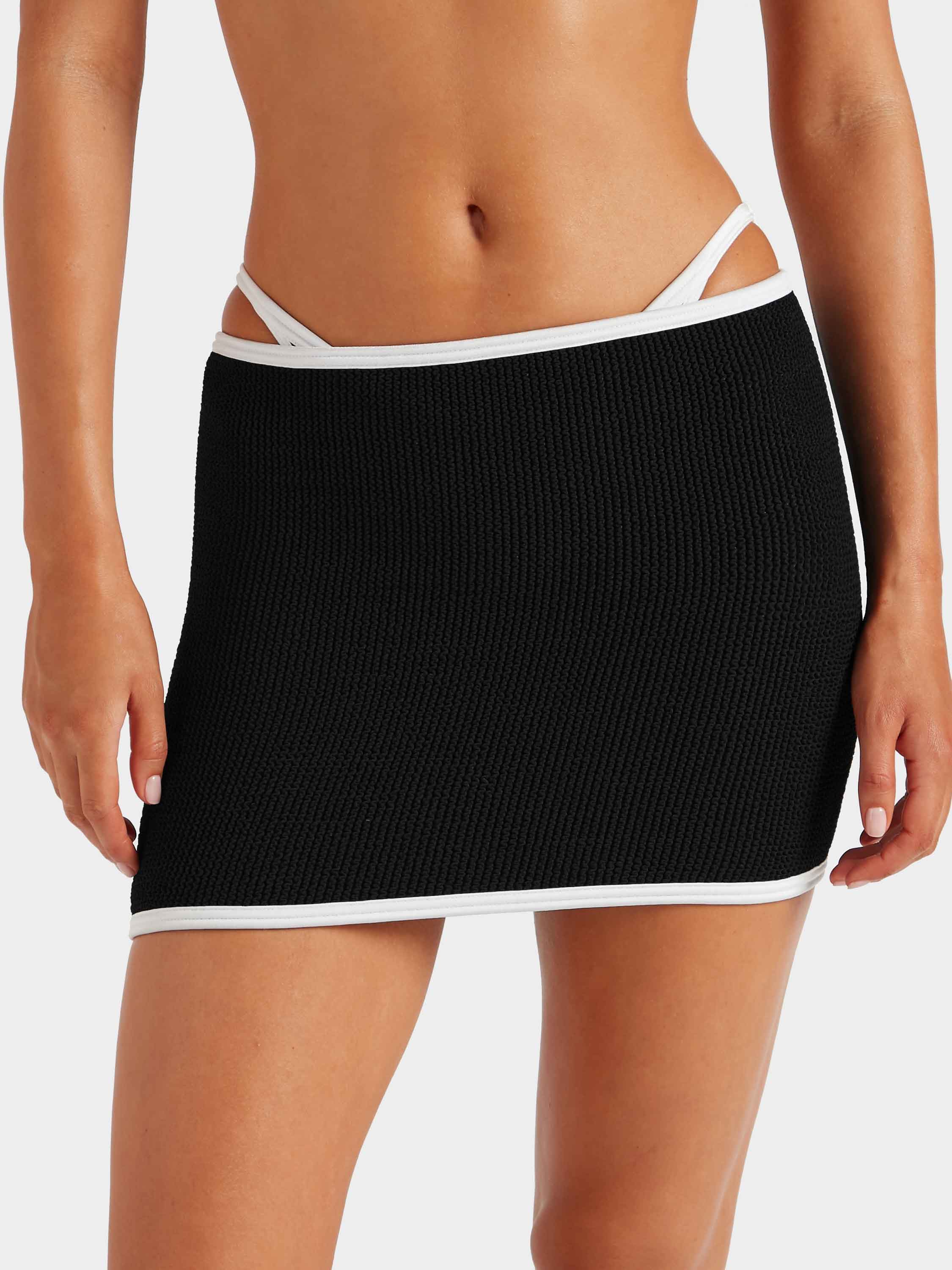 Devyn Swimskirt/Tube Top - Black/White