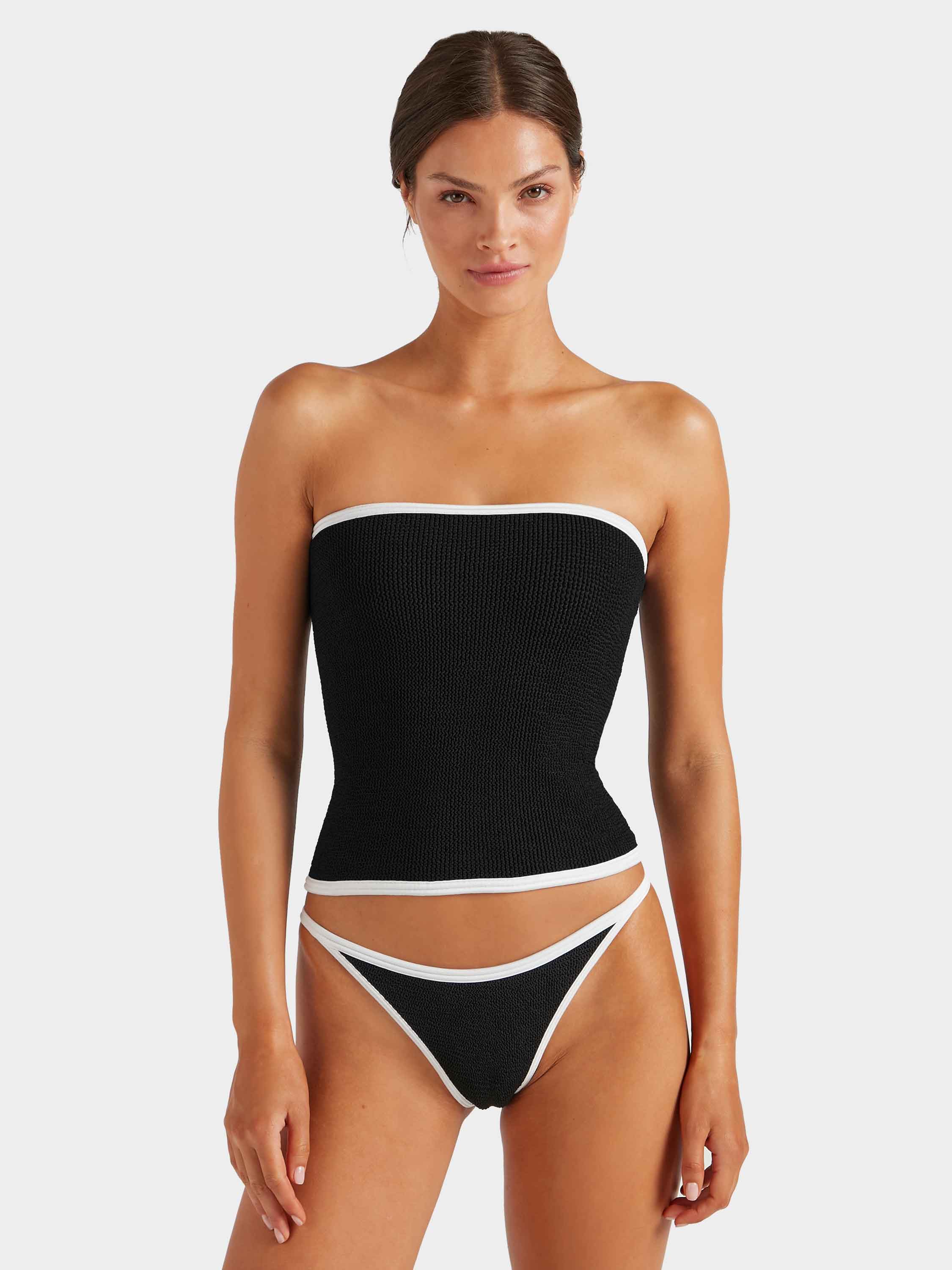 Devyn Swimskirt/Tube Top - Black/White