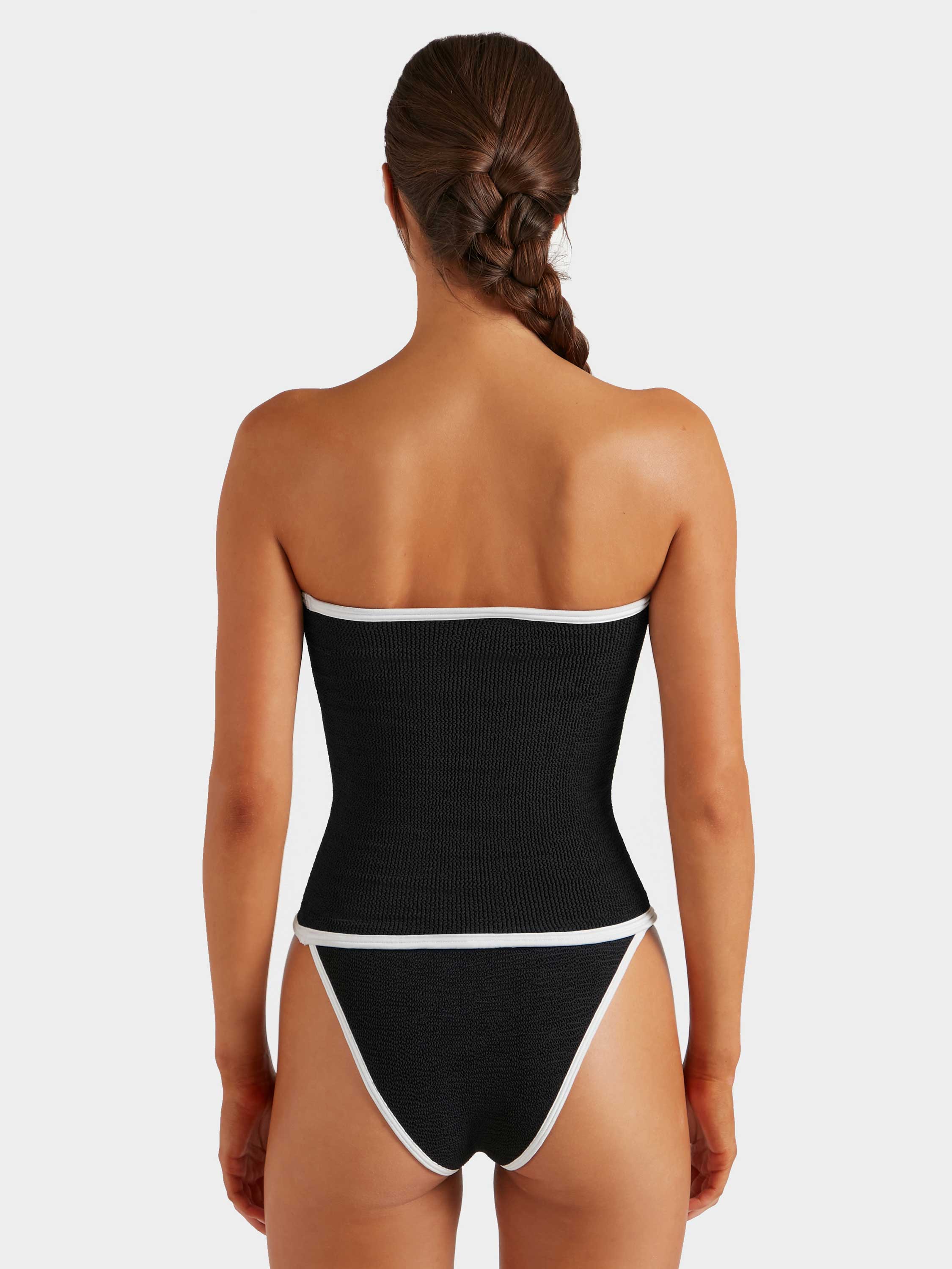 Devyn Swimskirt/Tube Top - Black/White