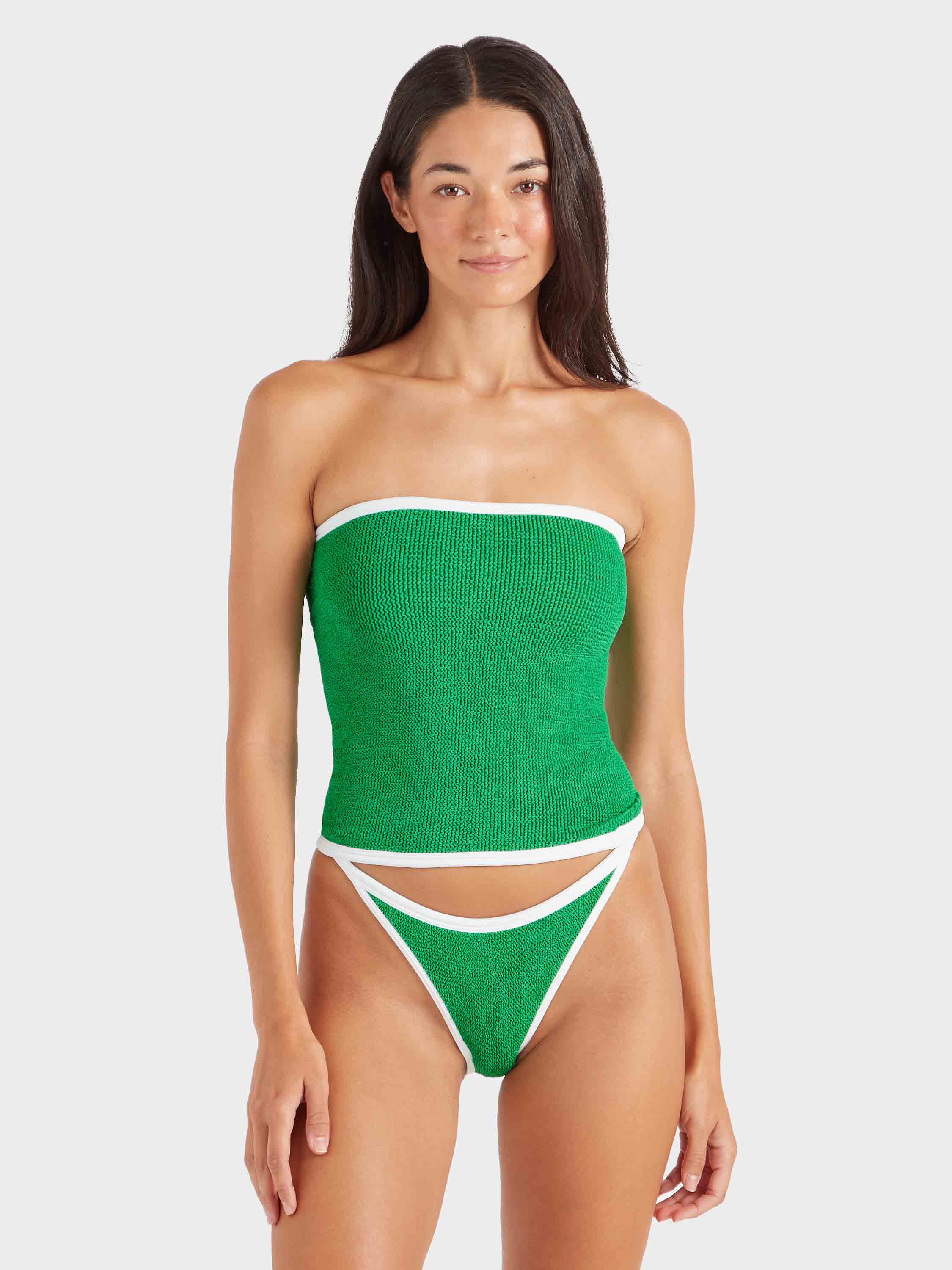 Devyn Swimskirt/Tube Top - Emerald/White