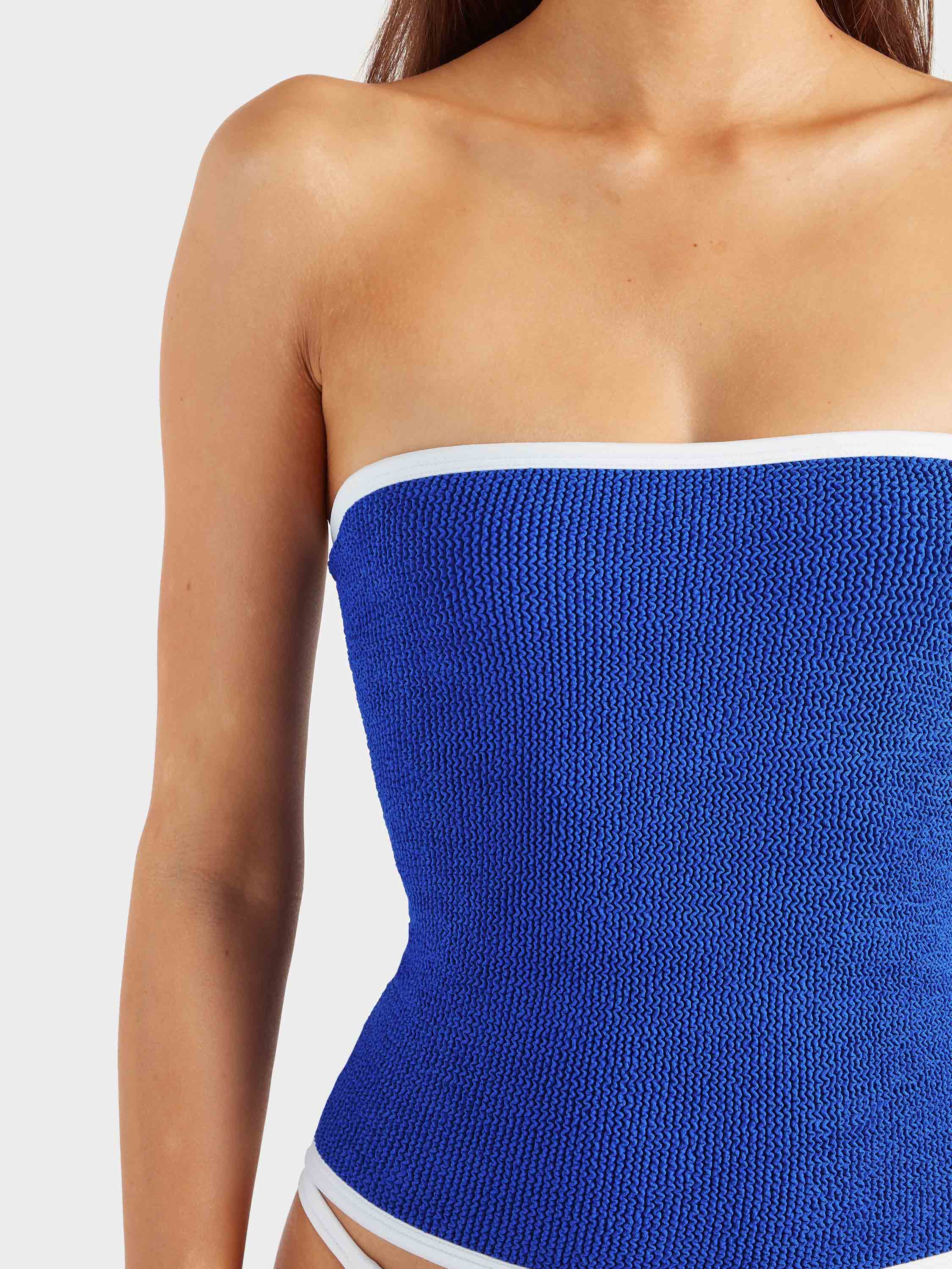 Devyn Swimskirt/Tube Top - Royal Blue/White
