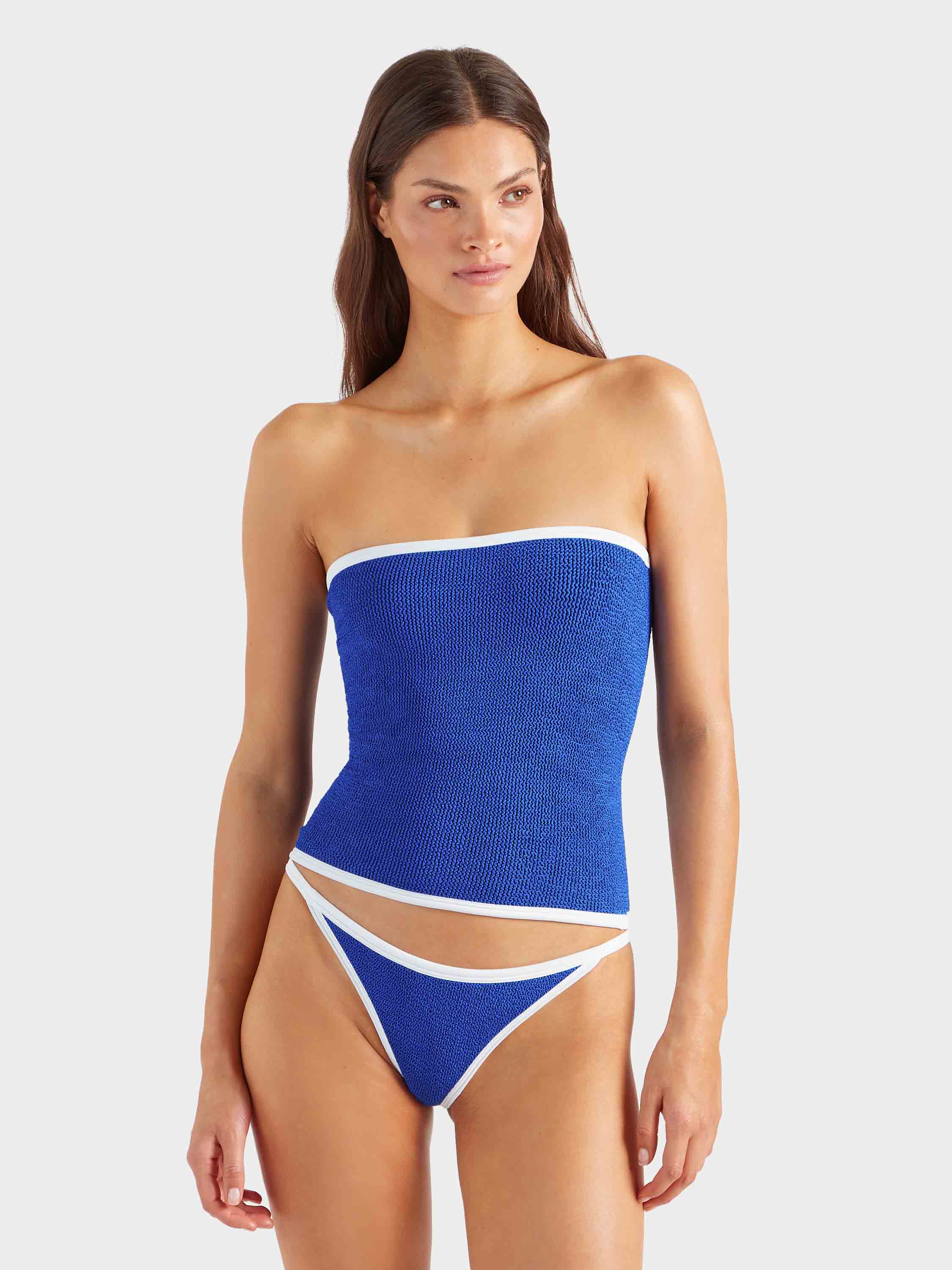 Devyn Swimskirt/Tube Top - Royal Blue/White