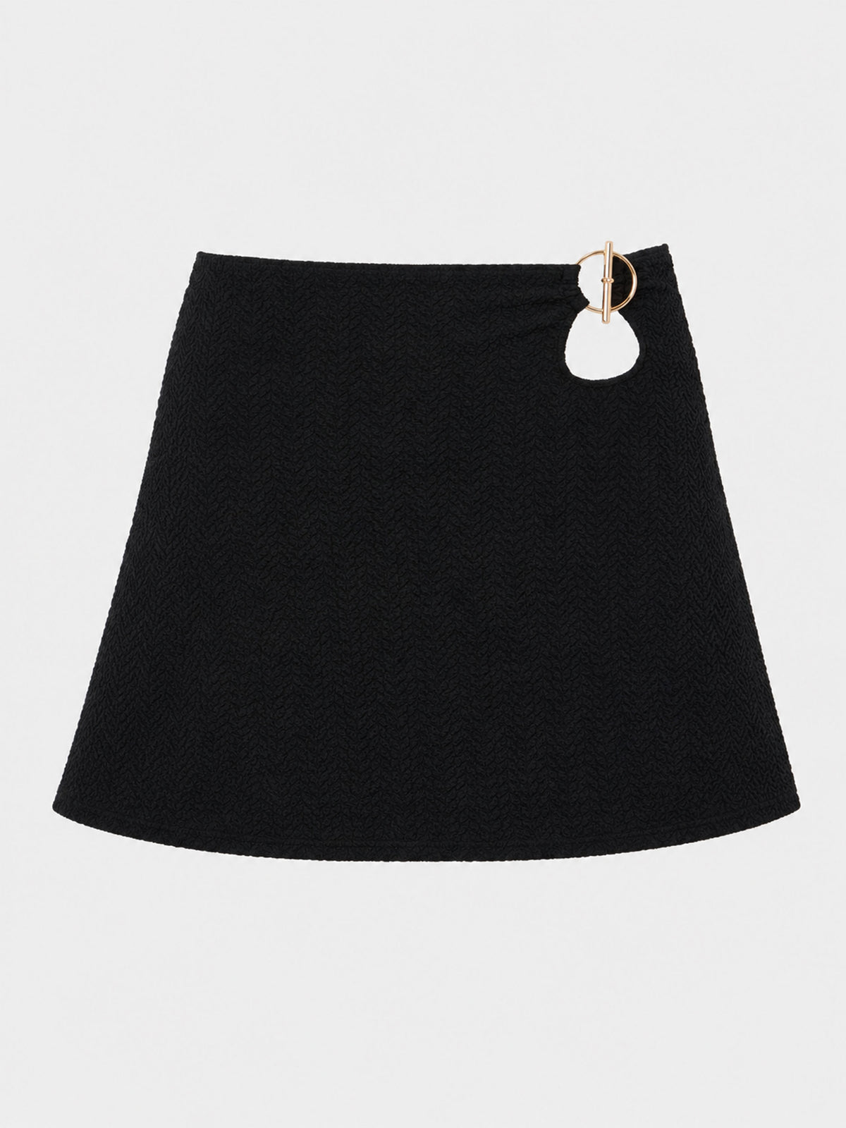Mini Skirt With T Bar - Black