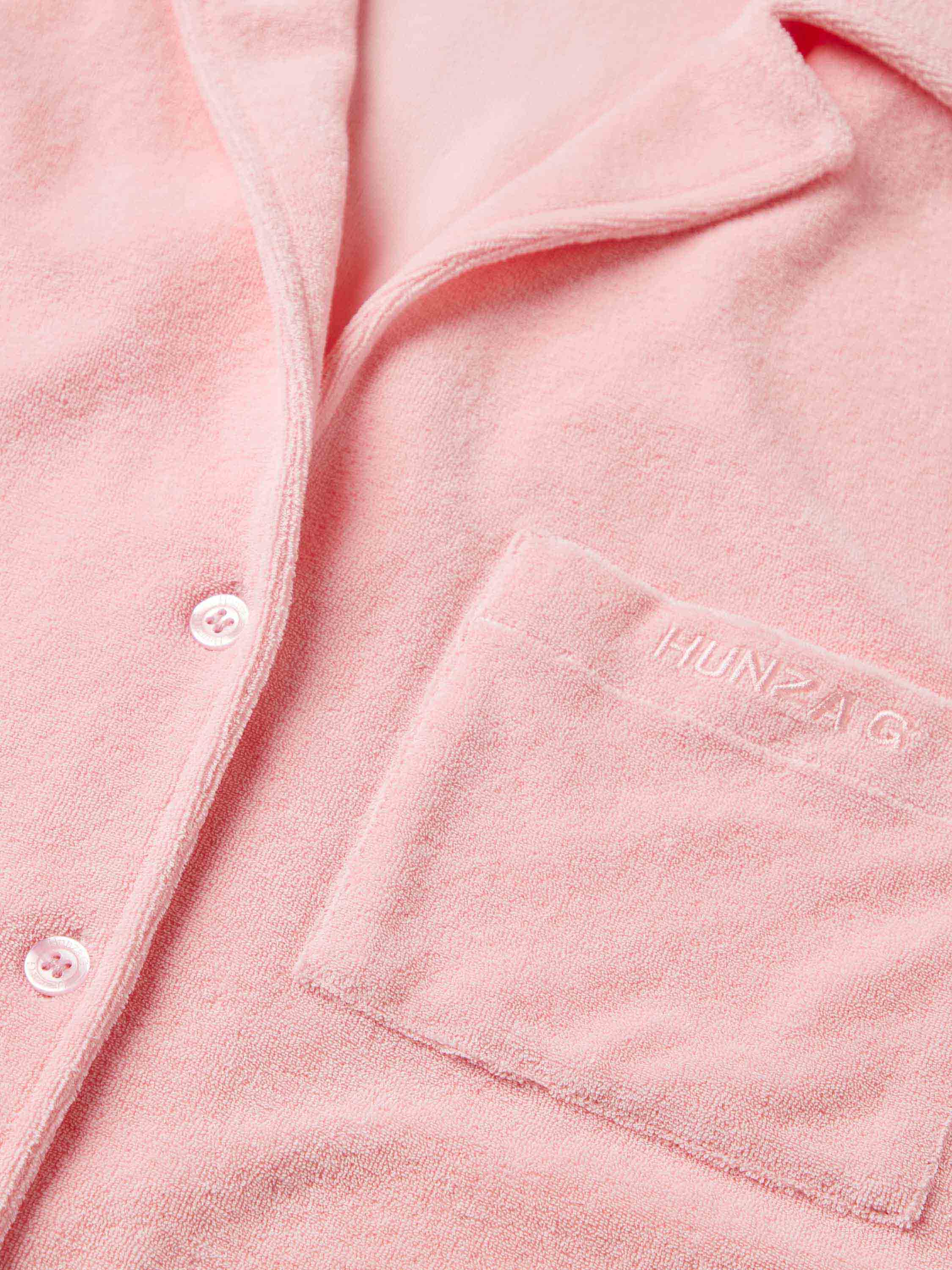 Terry Towelling Cuban Shirt - Pink