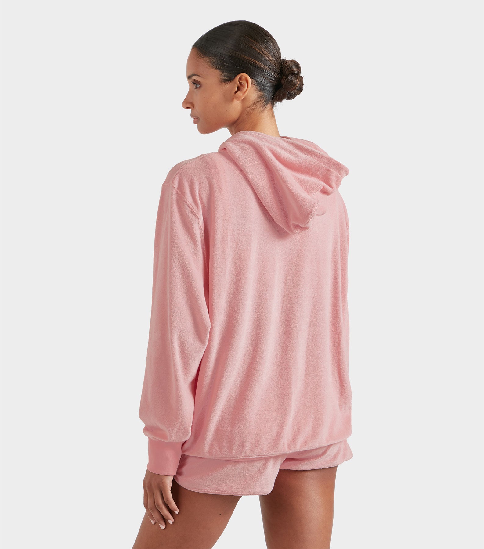 Terry Towelling Hoodie - Pink