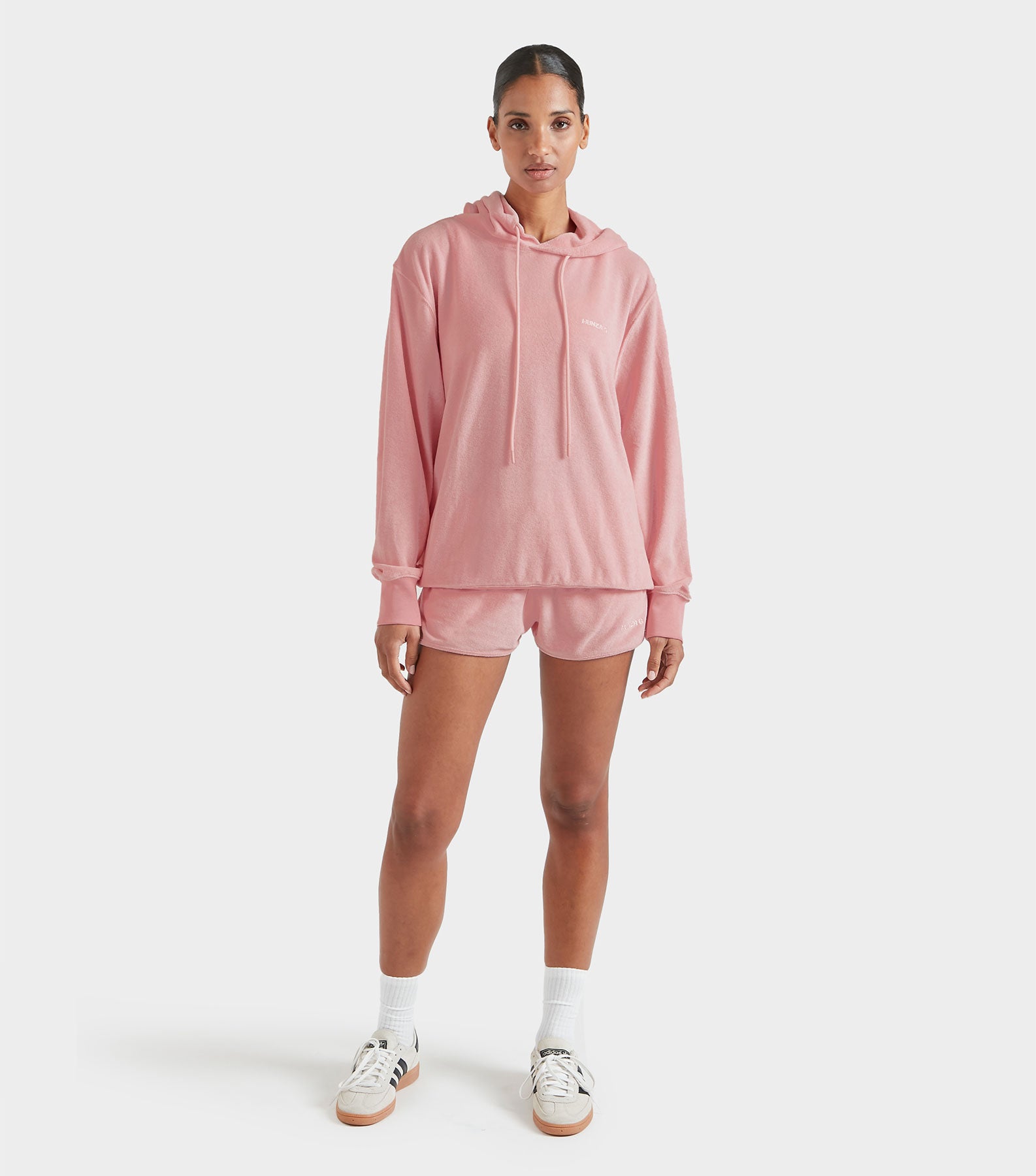 Terry Towelling Hoodie - Pink