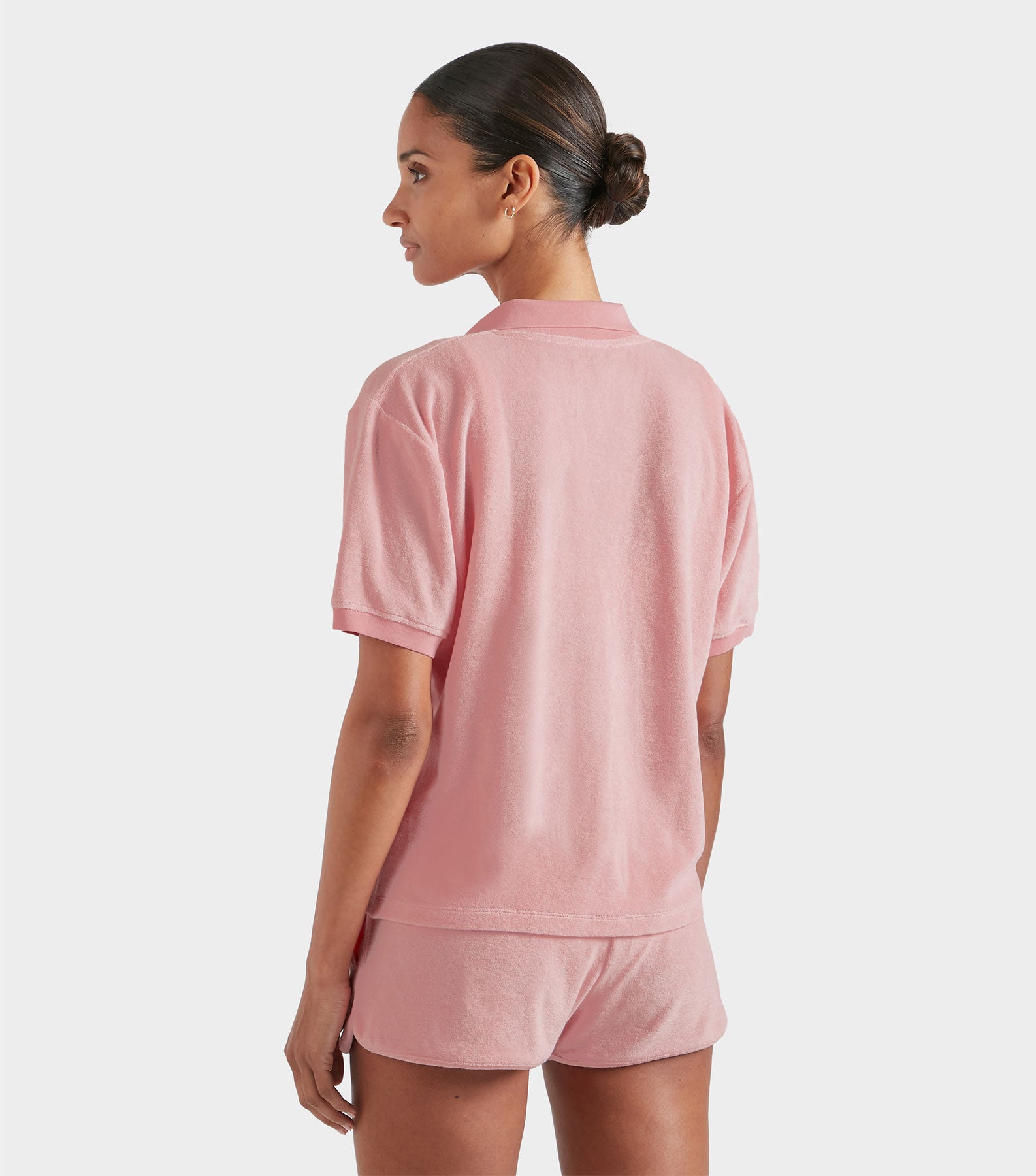 Terry Towelling Polo - Pink