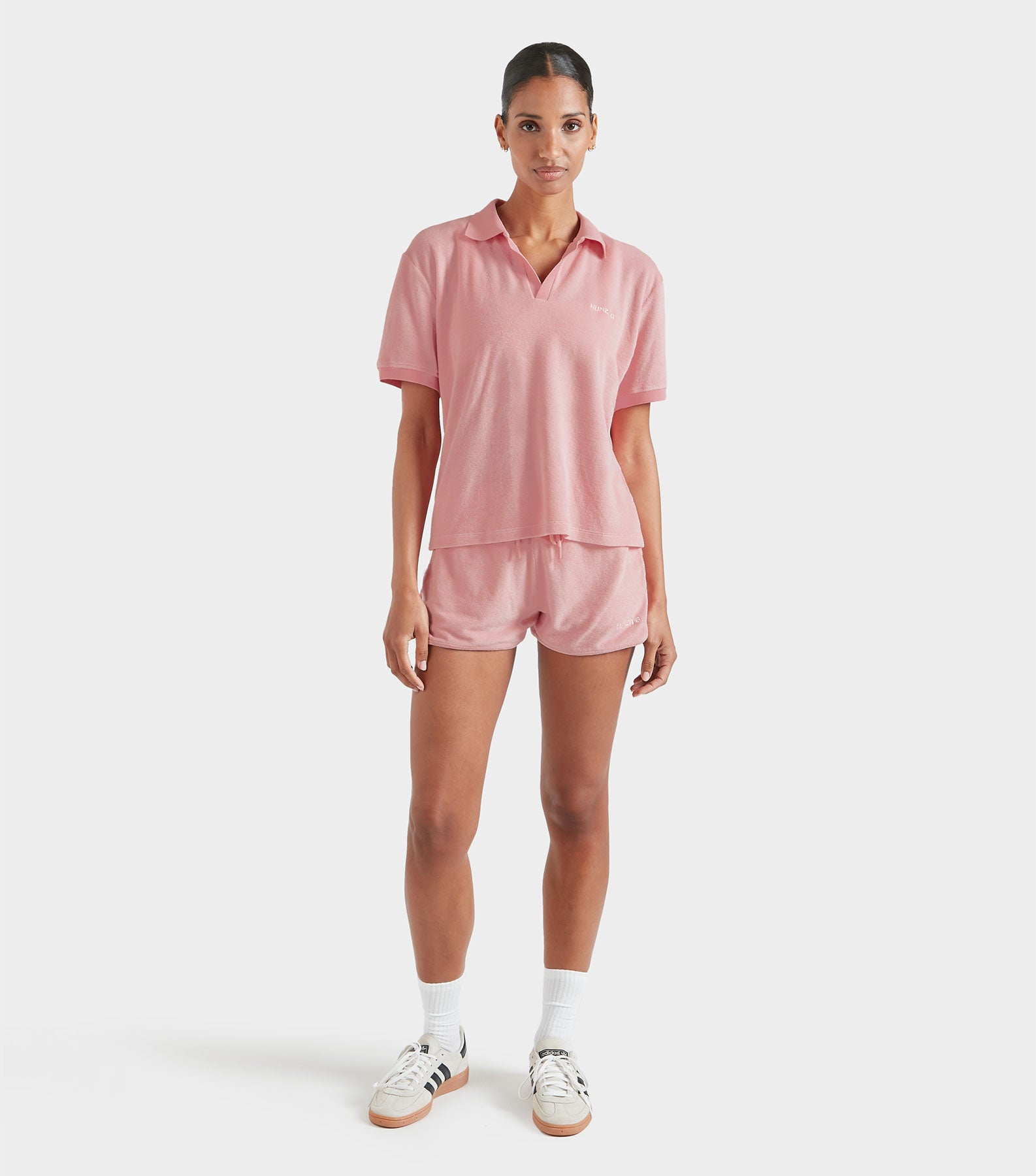 Terry Towelling Polo - Pink