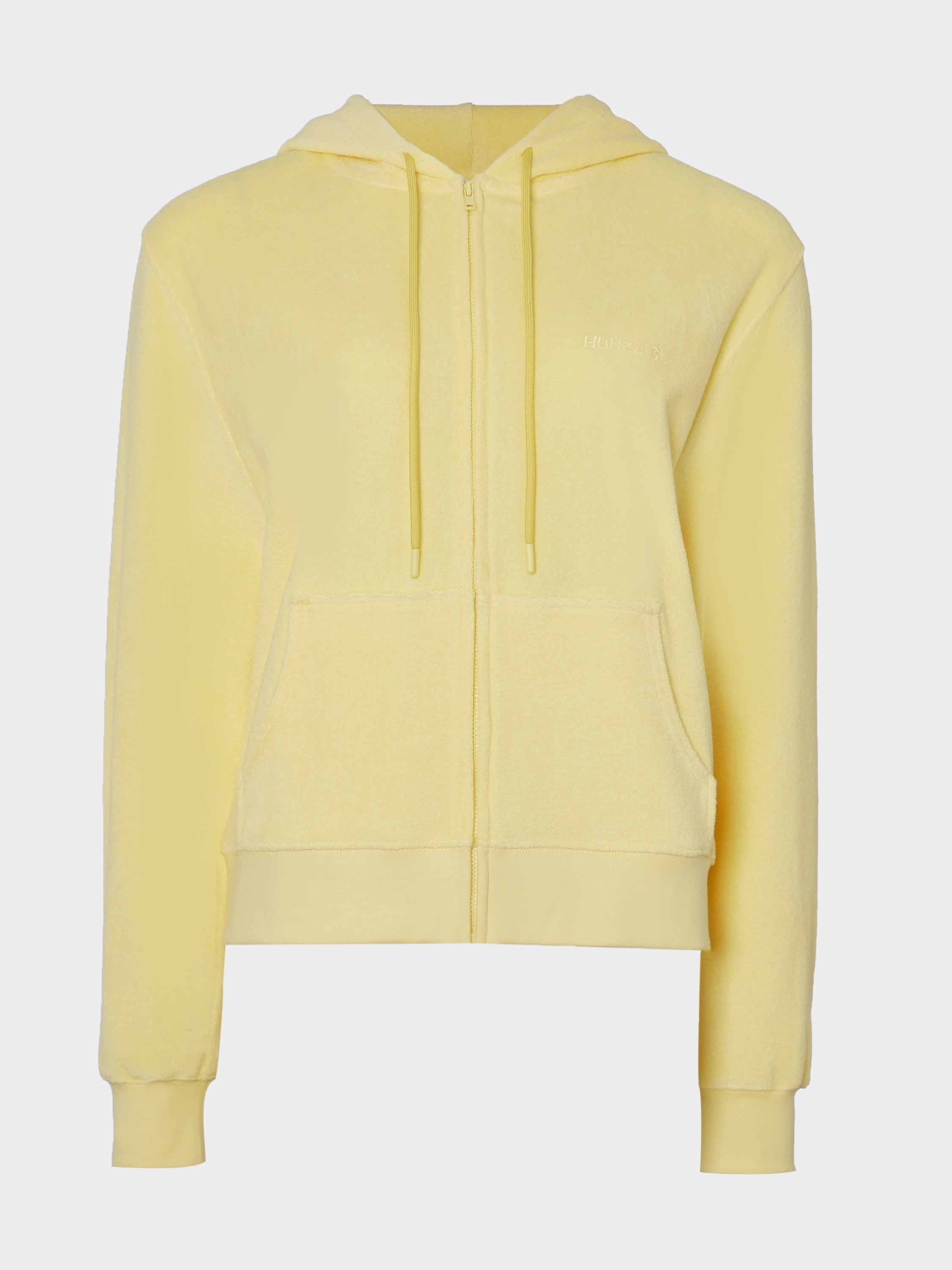 Terry Towelling Zip Hoodie - Butter