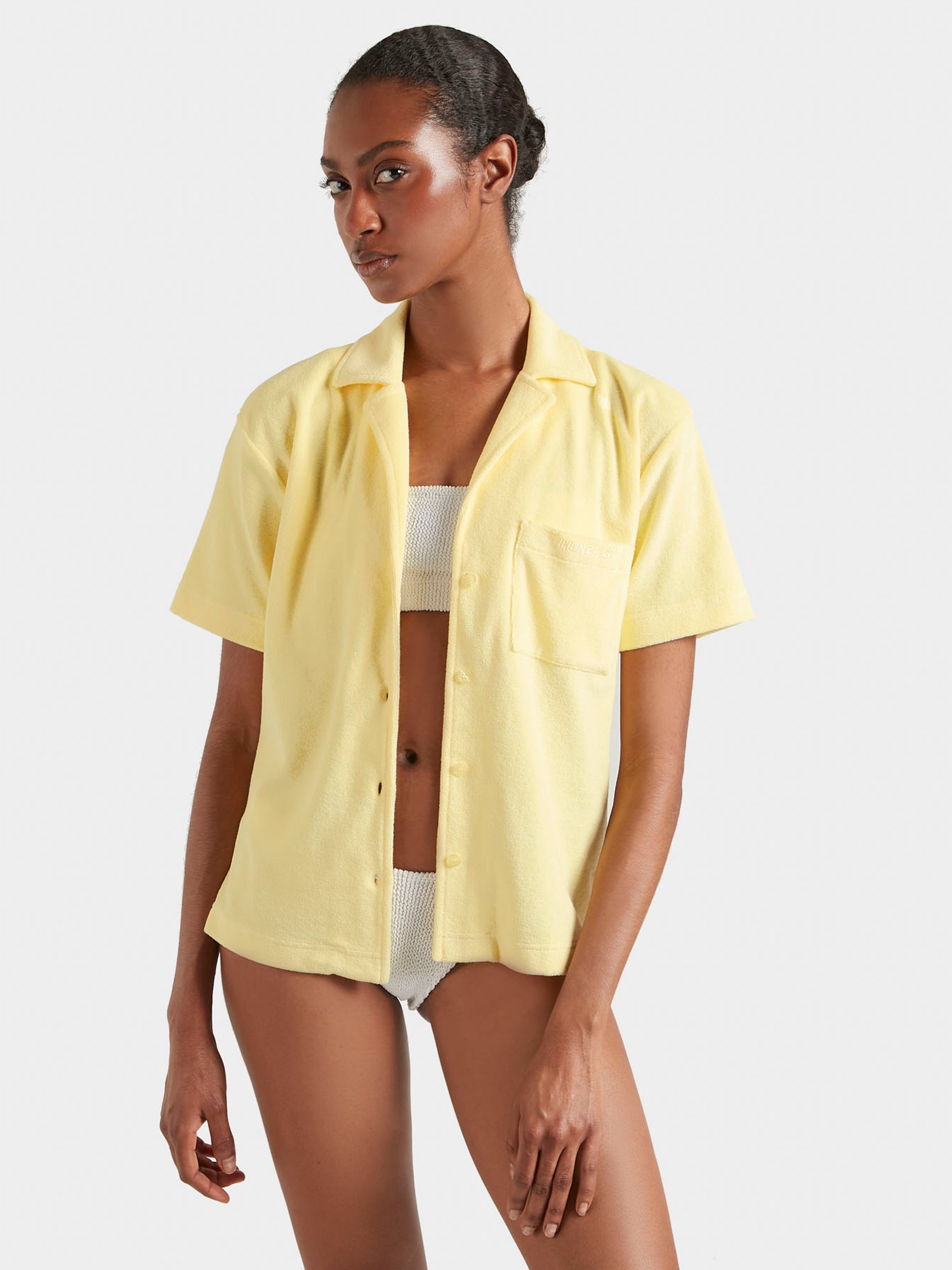Terry Toweling Cuban Shirt - Butter