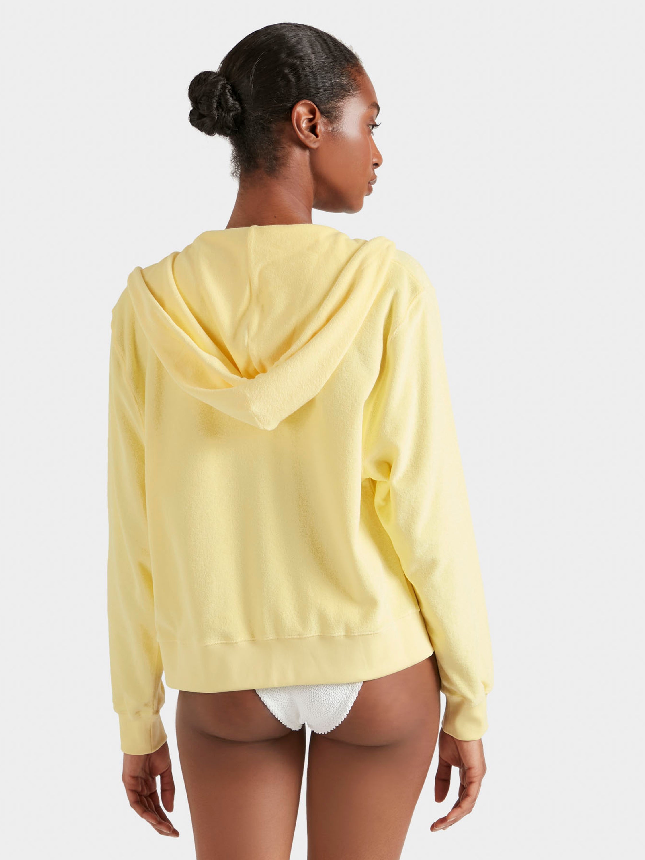 Terry Towelling Zip Hoodie - Butter