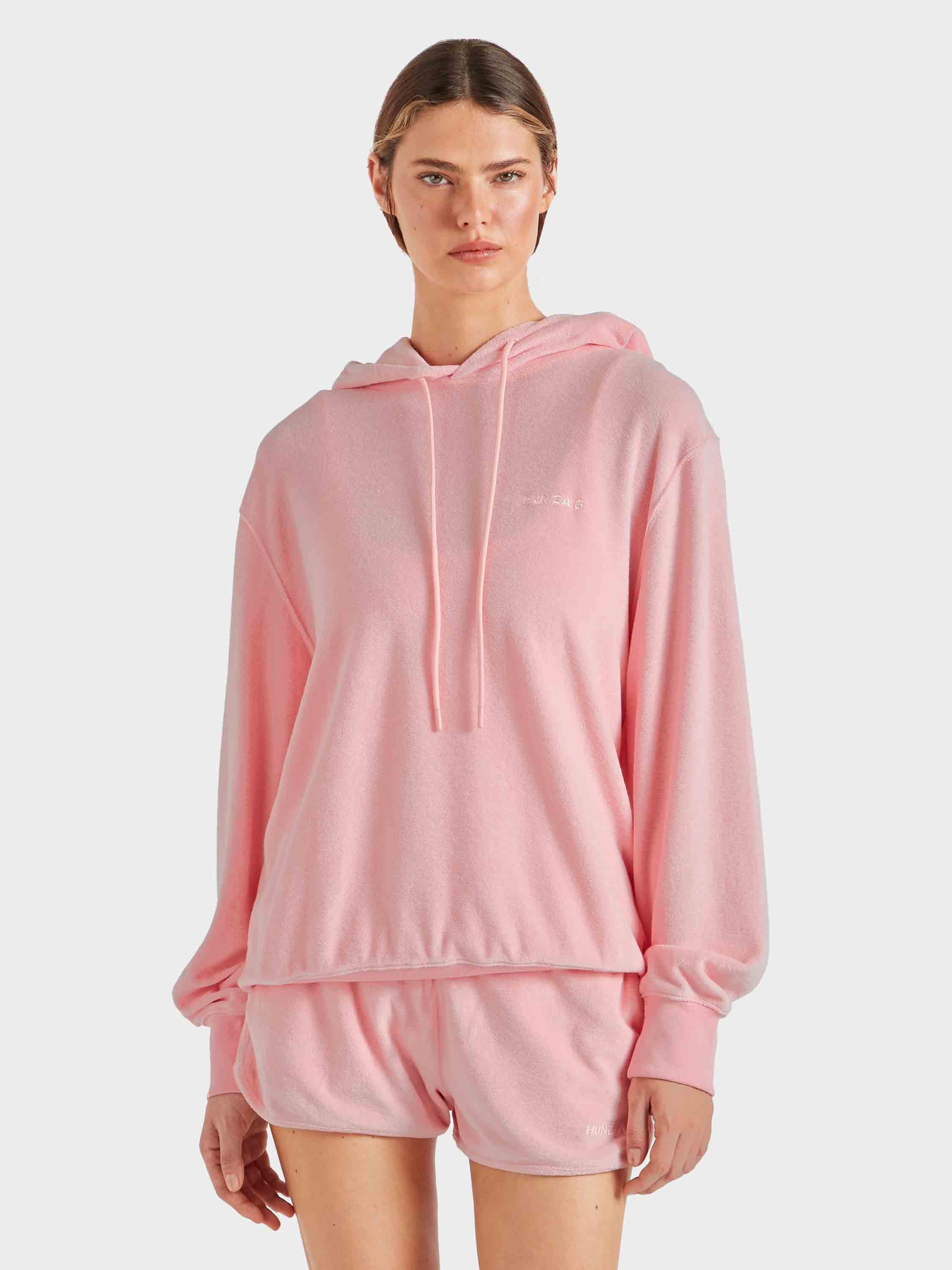 Terry Towelling Hoodie - Pink