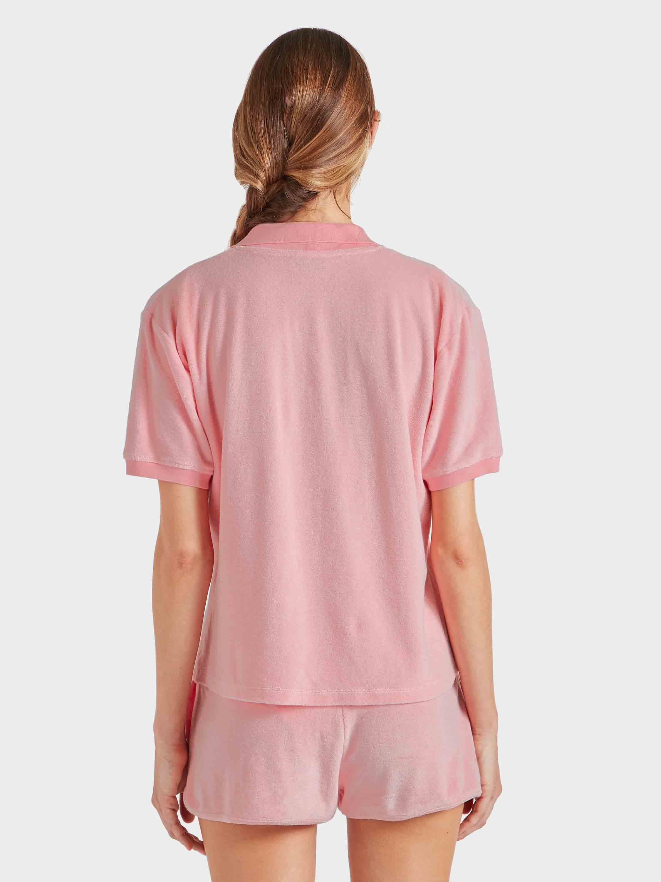 Terry Towelling Polo - Pink